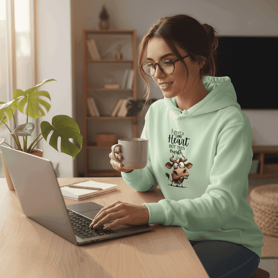 Funny Cow Hoodie - Good Heart But This Mouth Sweatshirt