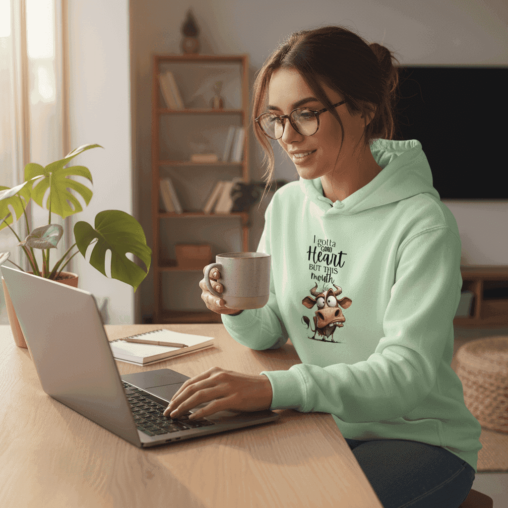 Funny Cow Hoodie - Good Heart But This Mouth Sweatshirt