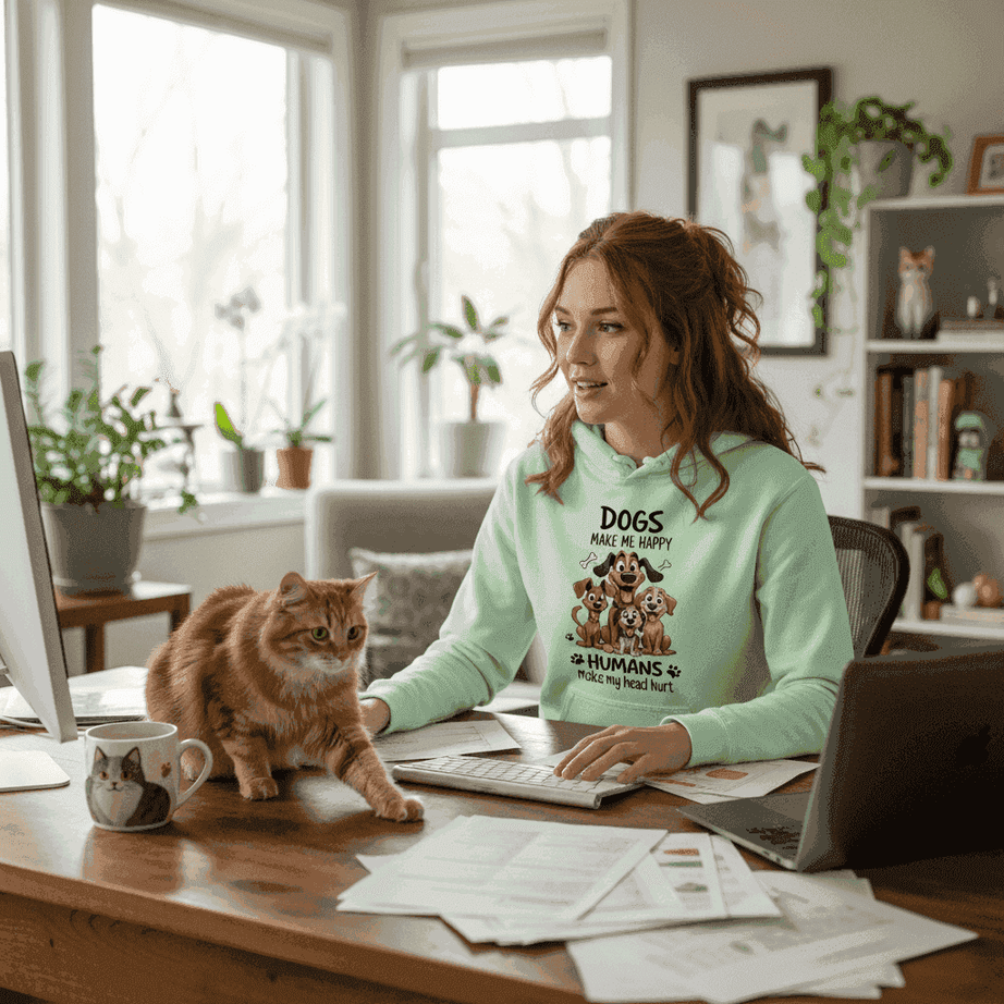 Humans Hurt My Head Hoodie - Funny Pet Lover Sweatshirt