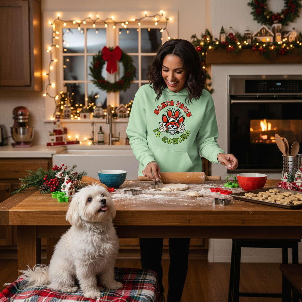 Santa Paws Deuces Hoodie - Festive Christmas Pet Lover Sweatshirt