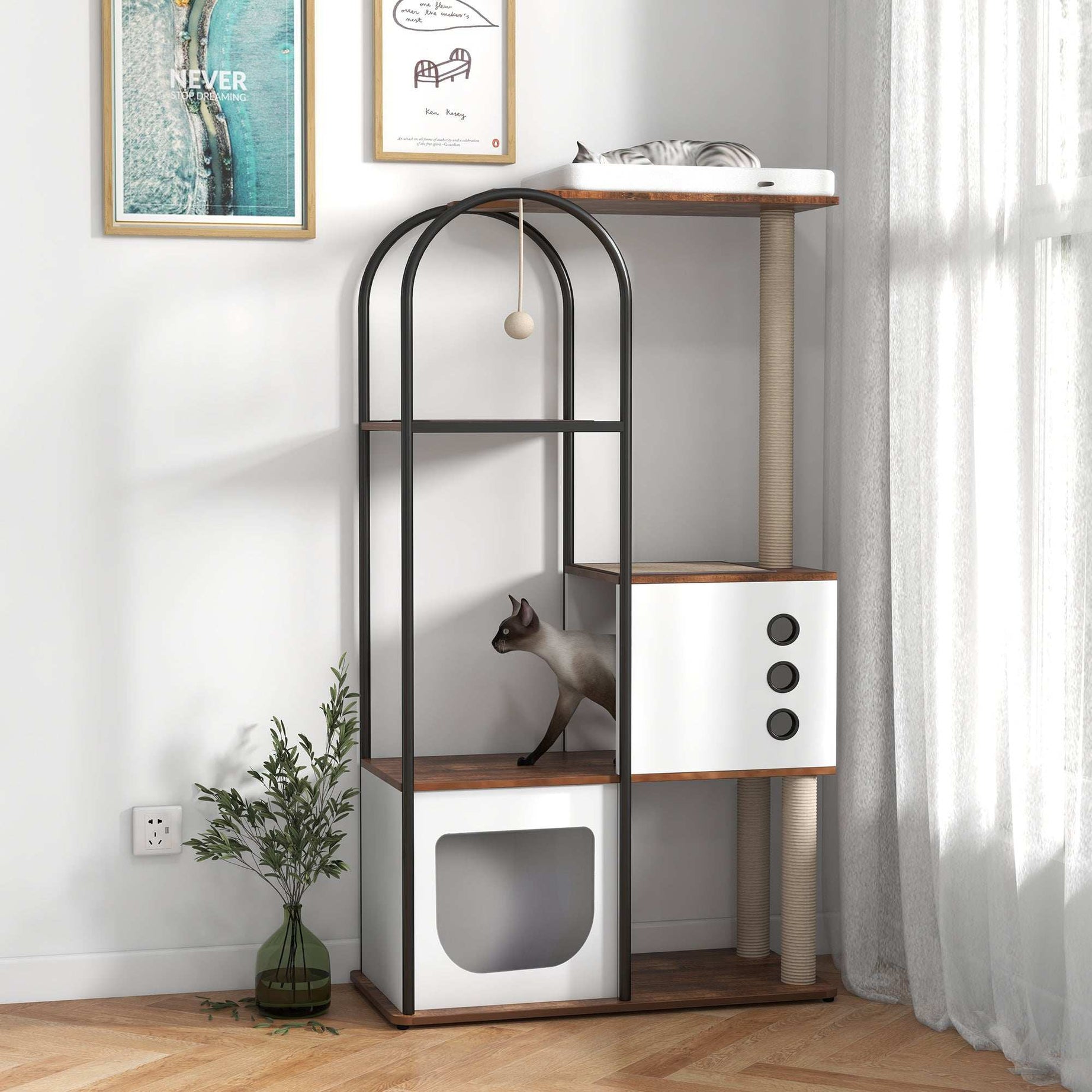 Modern Arched Cat Tree Tower - Multi-Level