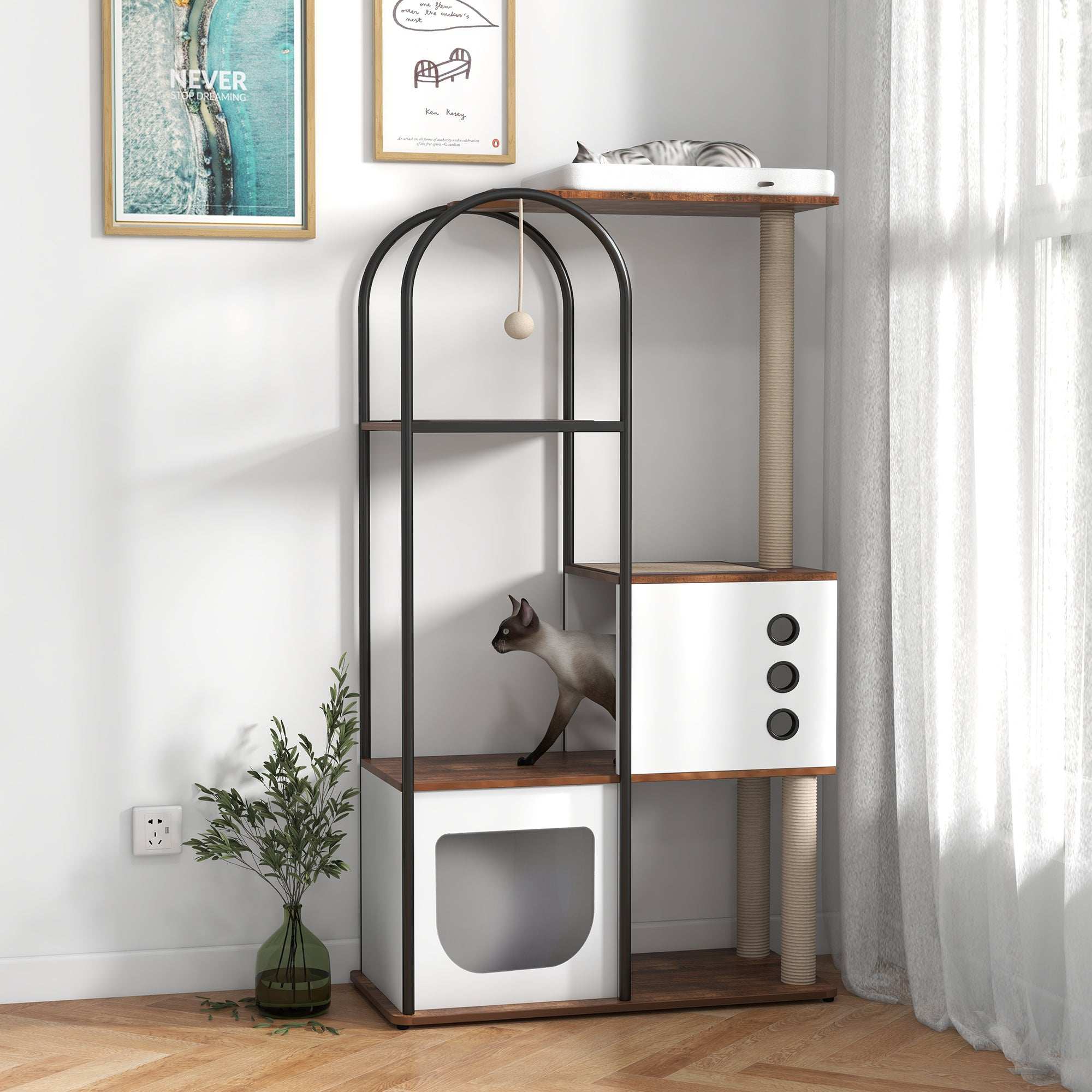 Modern Arched Cat Tree Tower - Multi-Level