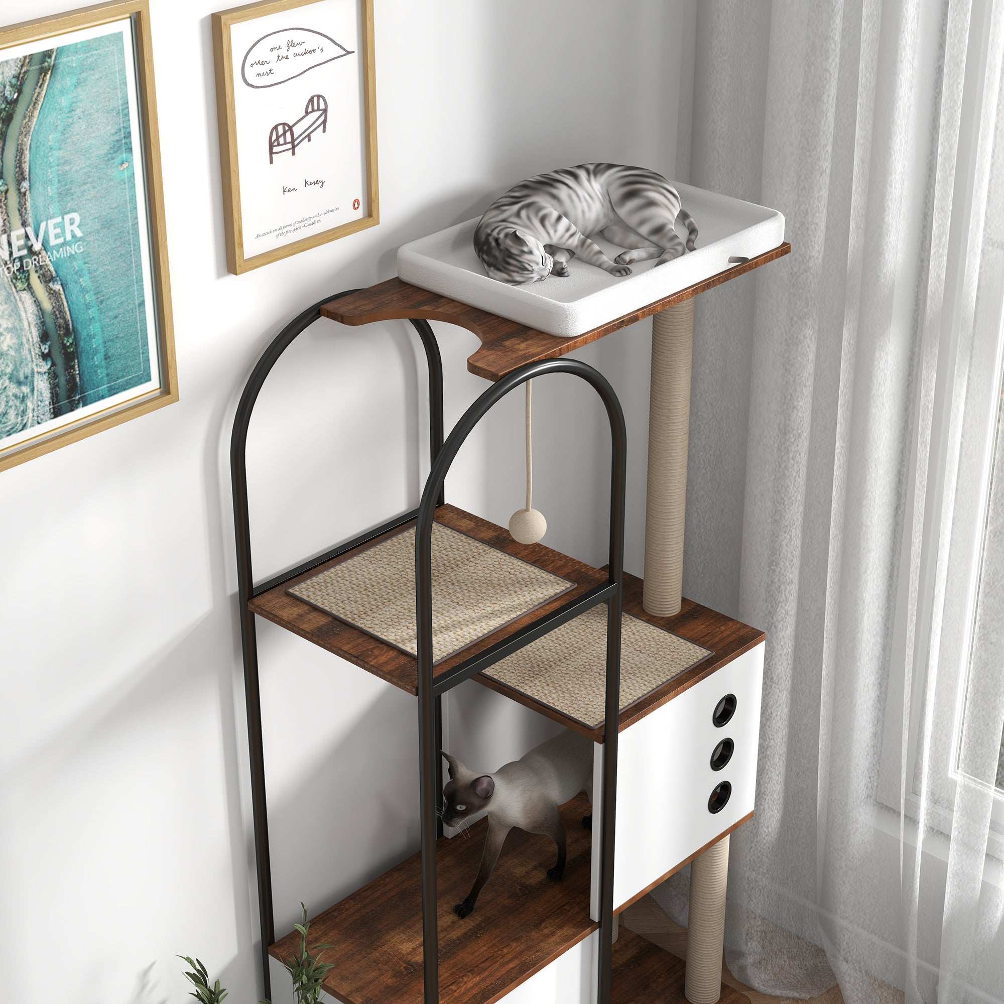 Modern Arched Cat Tree Tower - Multi-Level