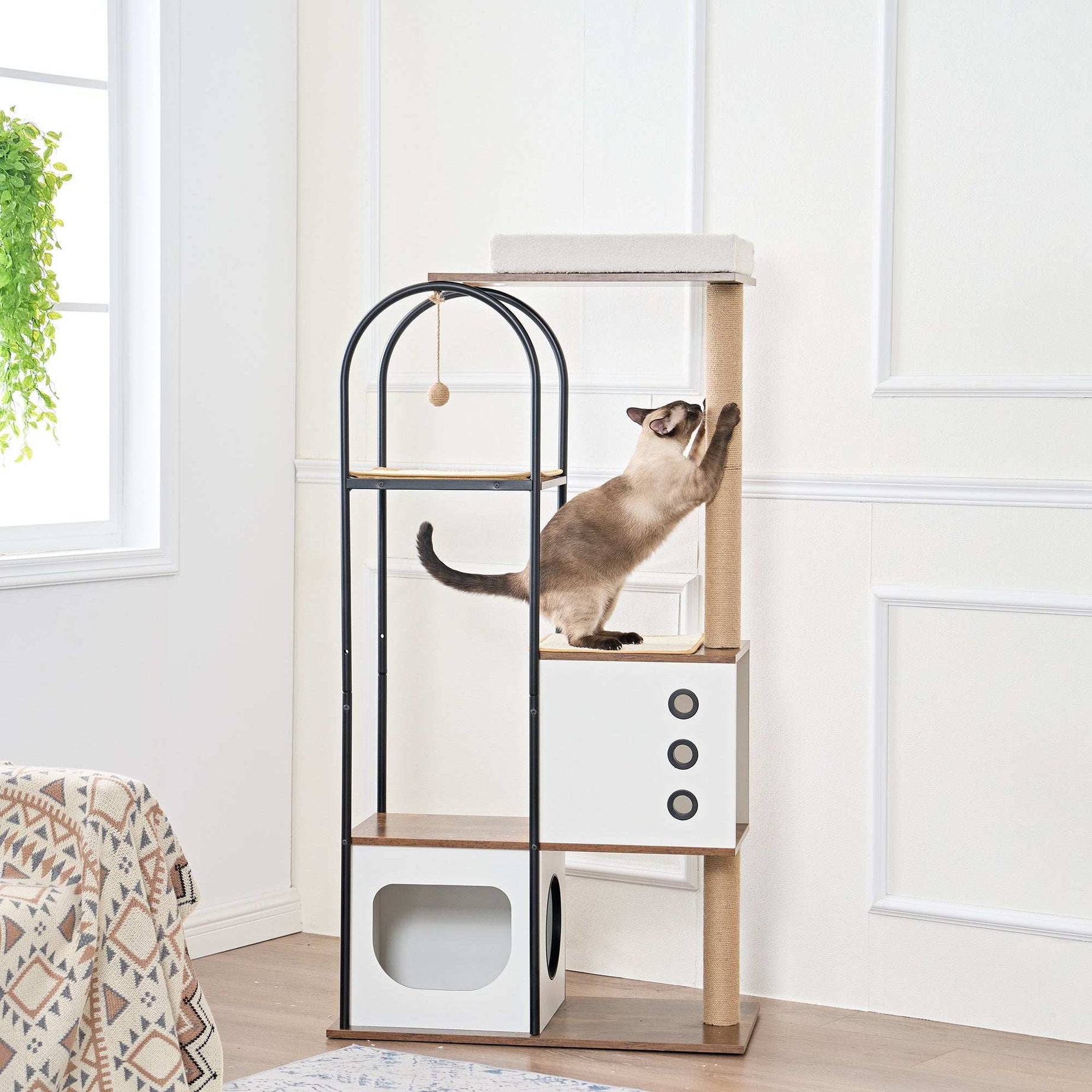 Modern Arched Cat Tree Tower - Multi-Level