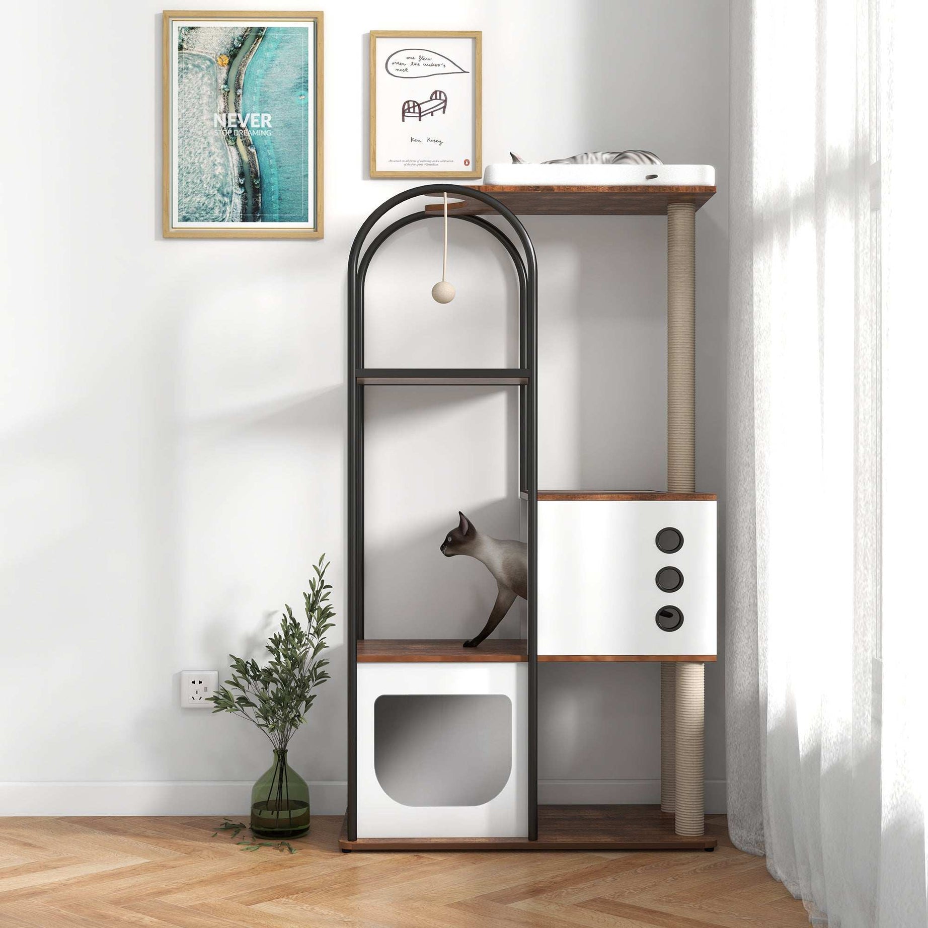 Modern Arched Cat Tree Tower - Multi-Level