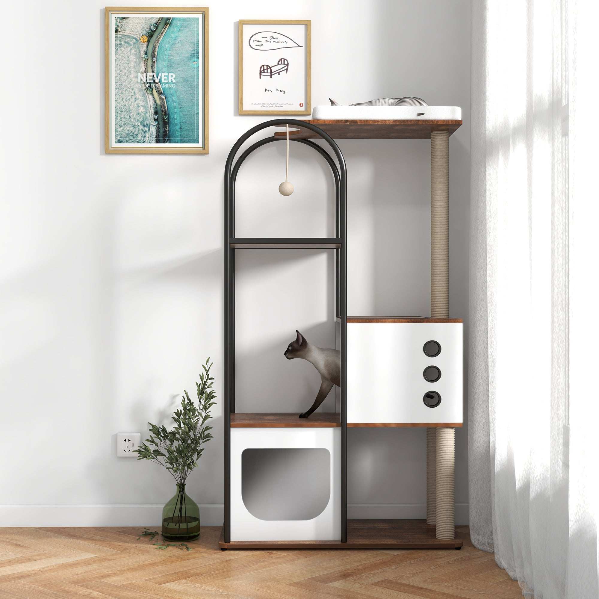 Modern Arched Cat Tree Tower - Multi-Level
