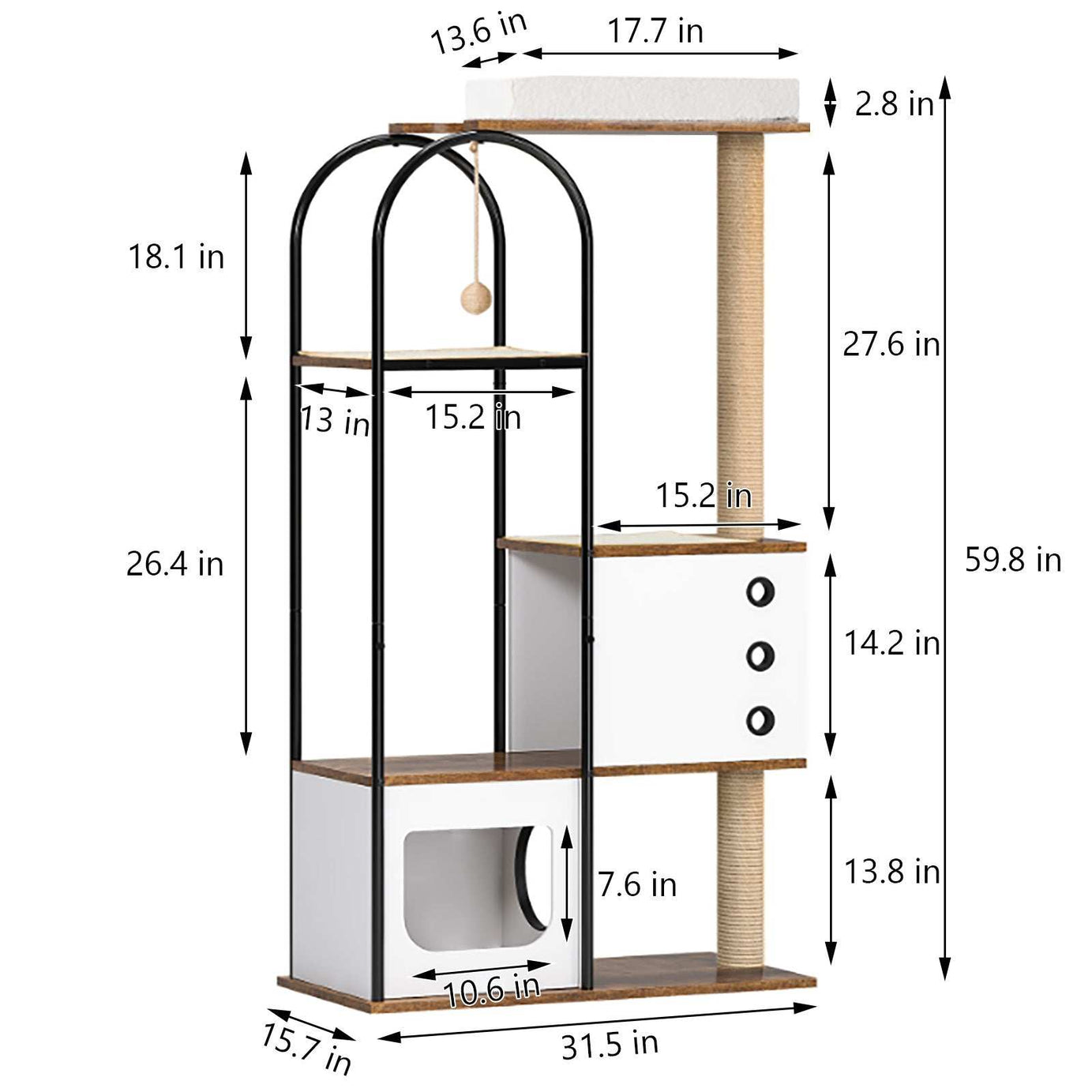 Modern Arched Cat Tree Tower - Multi-Level