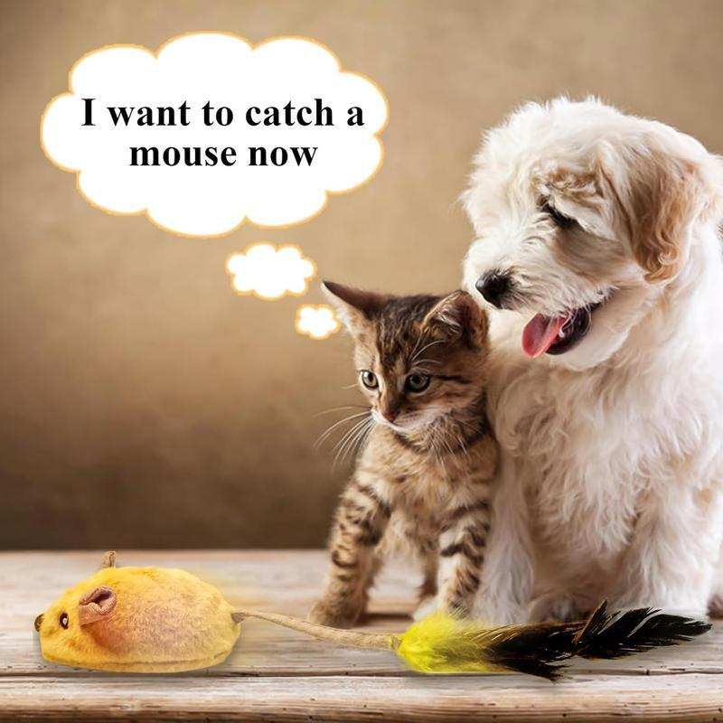 Interactive Rechargeable Mouse Cat Toy with LED Lights