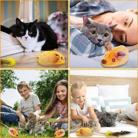 Interactive Rechargeable Mouse Cat Toy with LED Lights