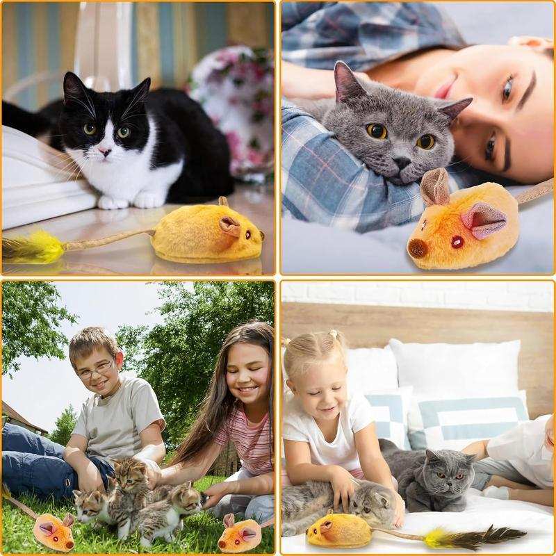 Interactive Rechargeable Mouse Cat Toy with LED Lights