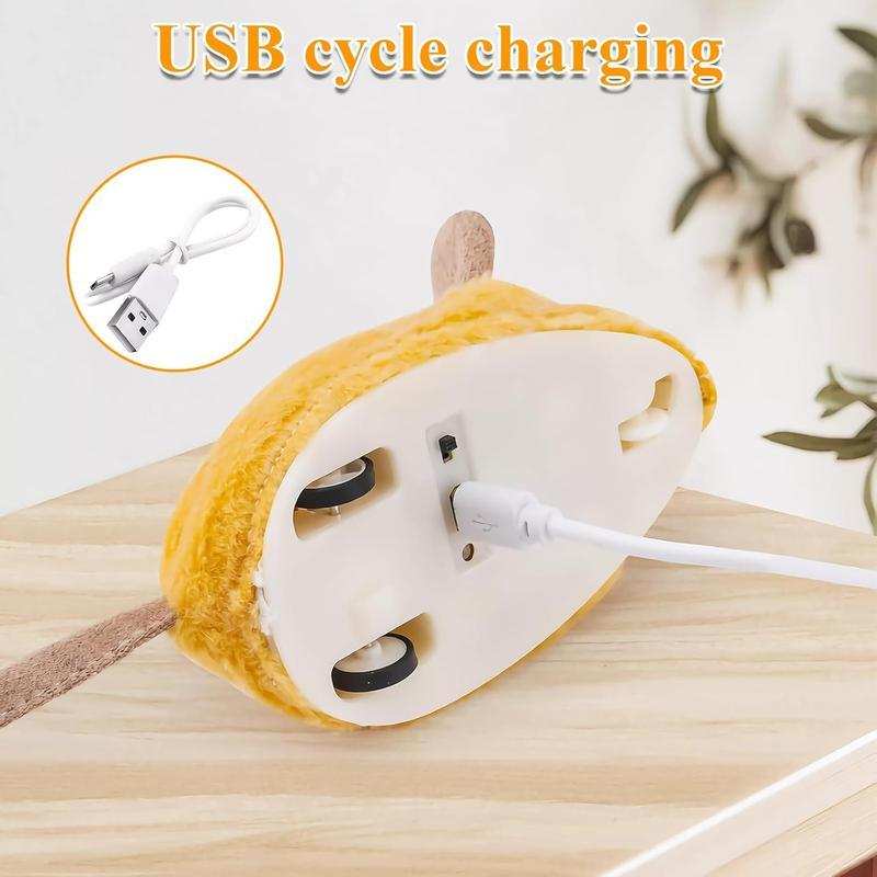 Interactive Rechargeable Mouse Cat Toy with LED Lights