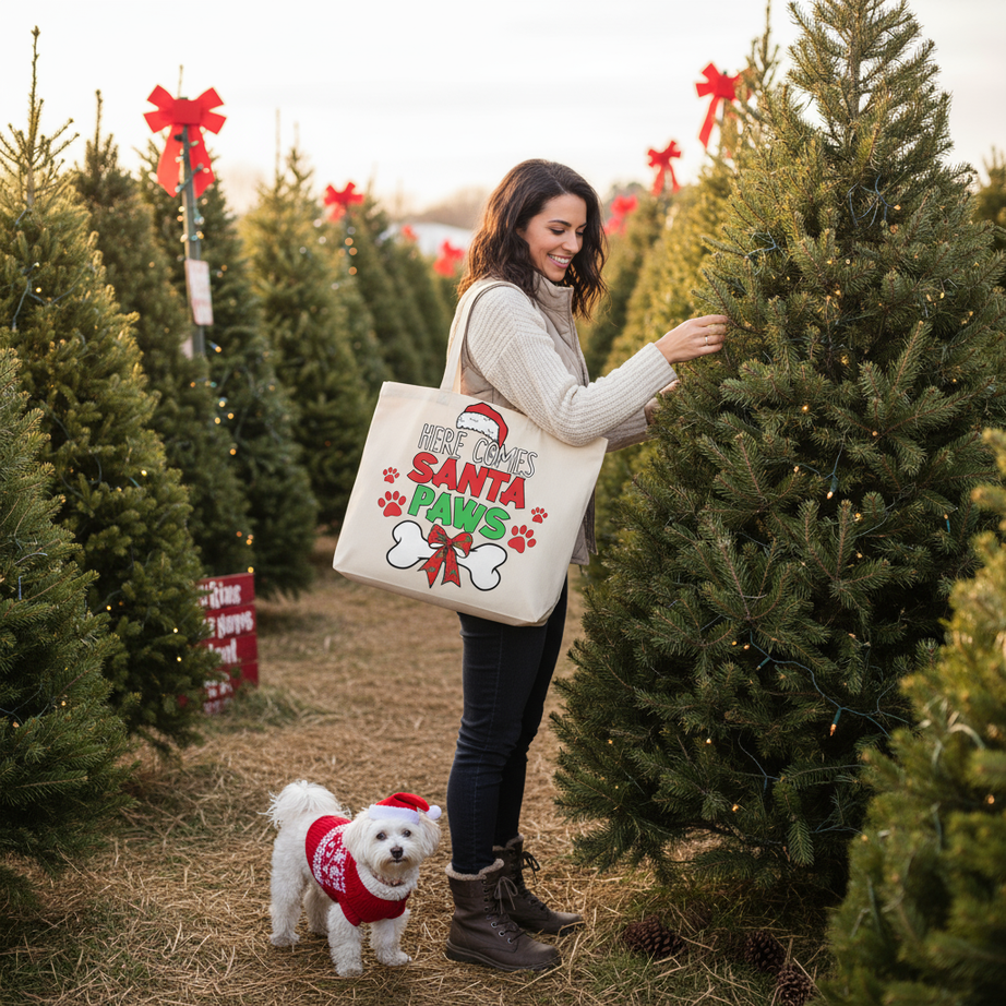 Santa Paws Tote - Festive Christmas Bag for Pet Lovers