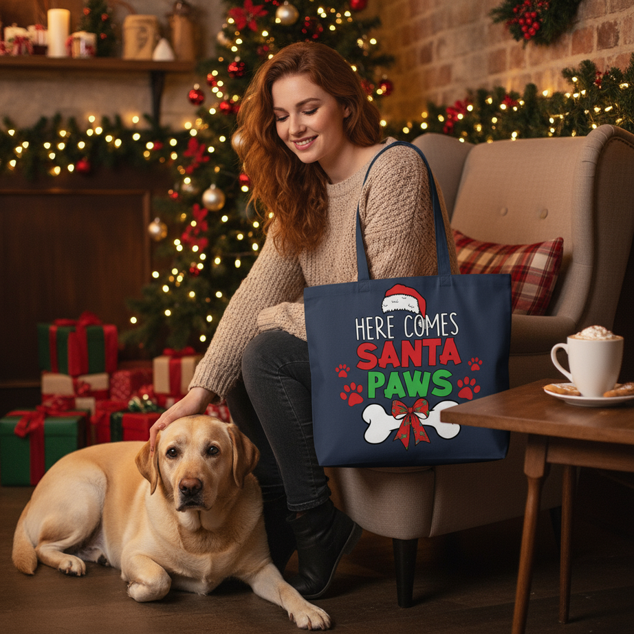 Santa Paws Tote - Festive Christmas Bag for Pet Lovers