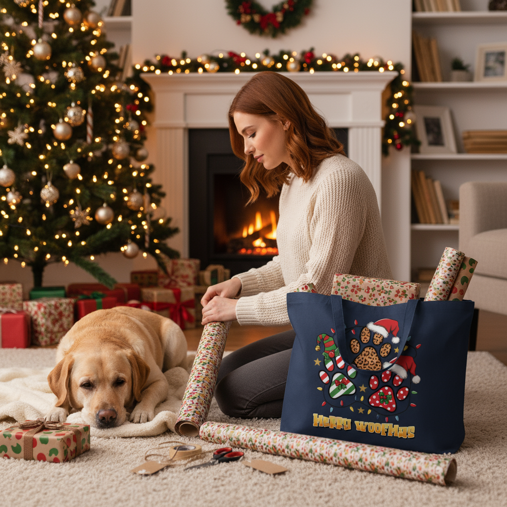 Woofmas Tote - Festive Christmas Bag for Dog Lovers