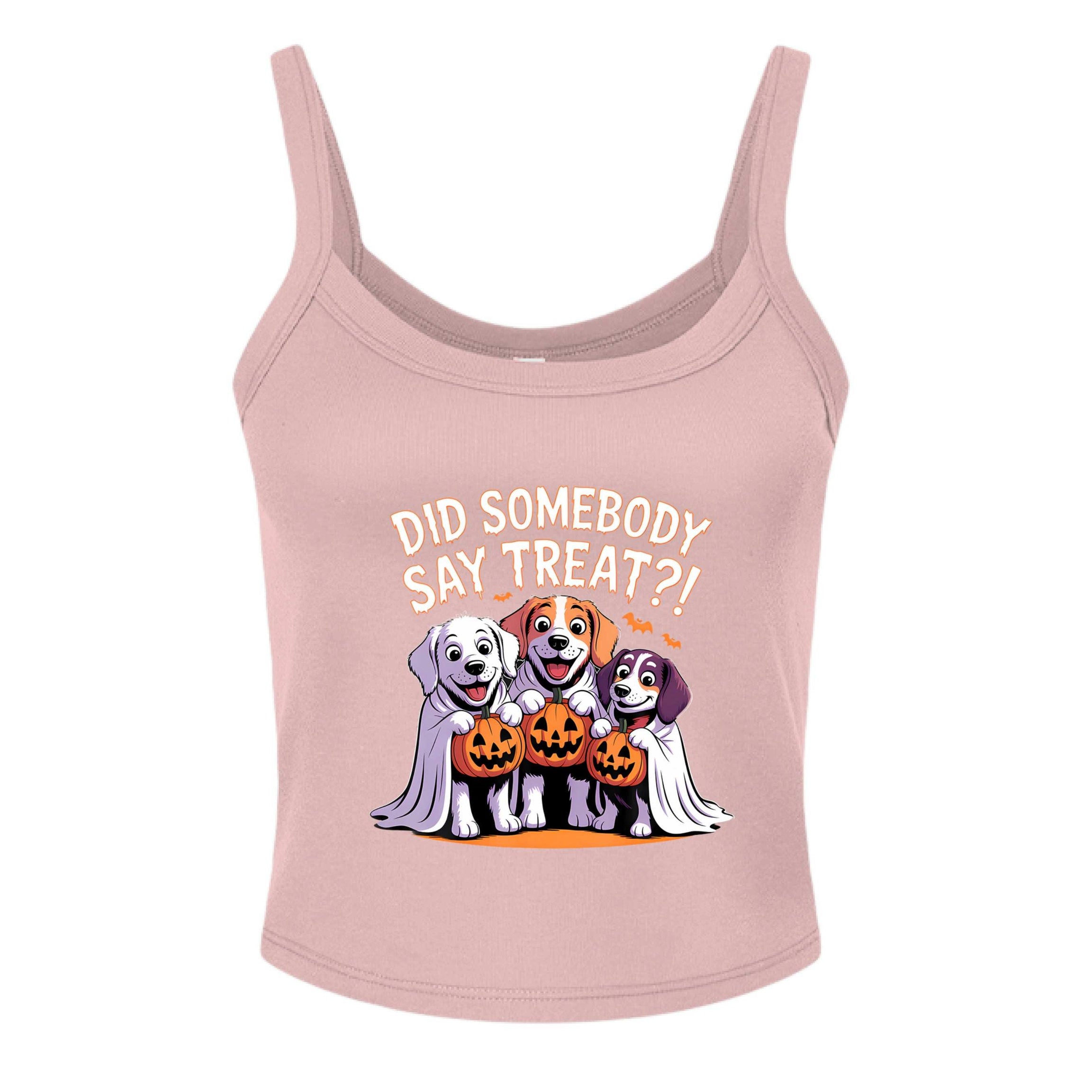 Did Somebody Say Treats Cropped Tank Top - Cute Dog Lover Pet Parent Crop Top