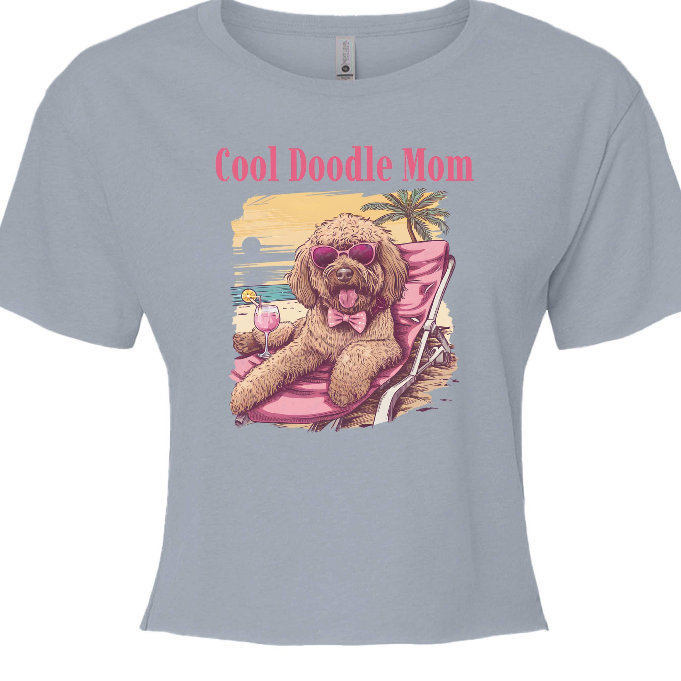 Cool Doodle Mom Beach Scene T-Shirt