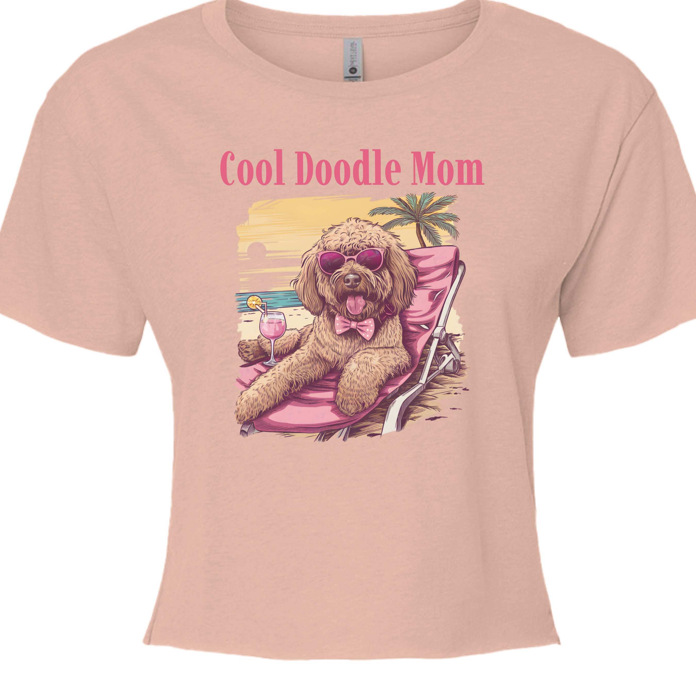 Cool Doodle Mom Beach Scene T-Shirt