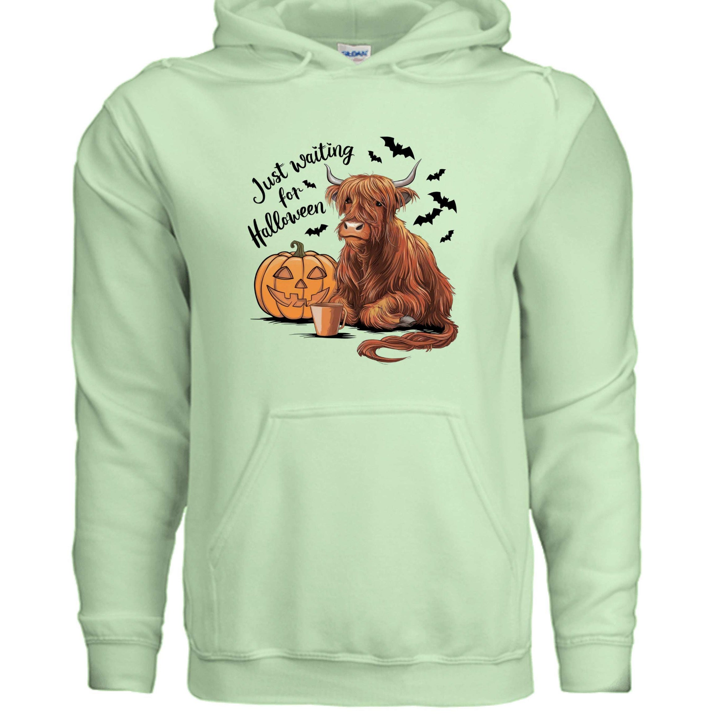 Waiting for Halloween Highland Cow Hoodie Sweatshirt