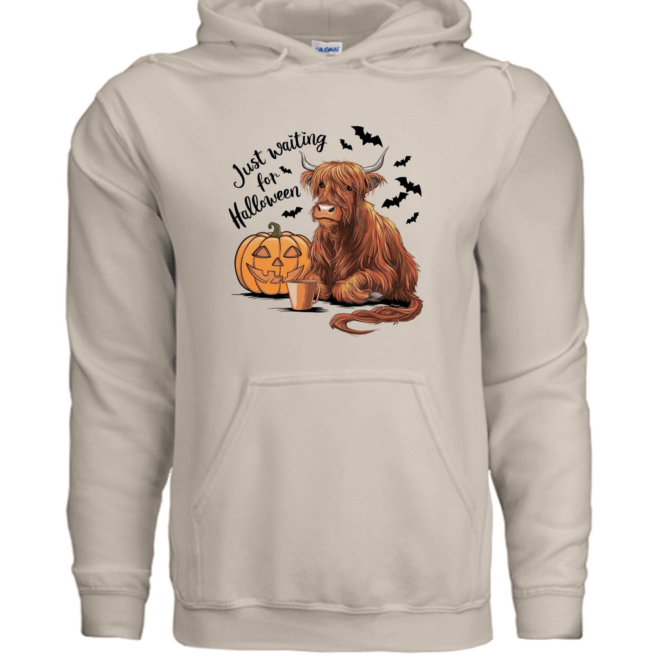 Waiting for Halloween Highland Cow Hoodie Sweatshirt