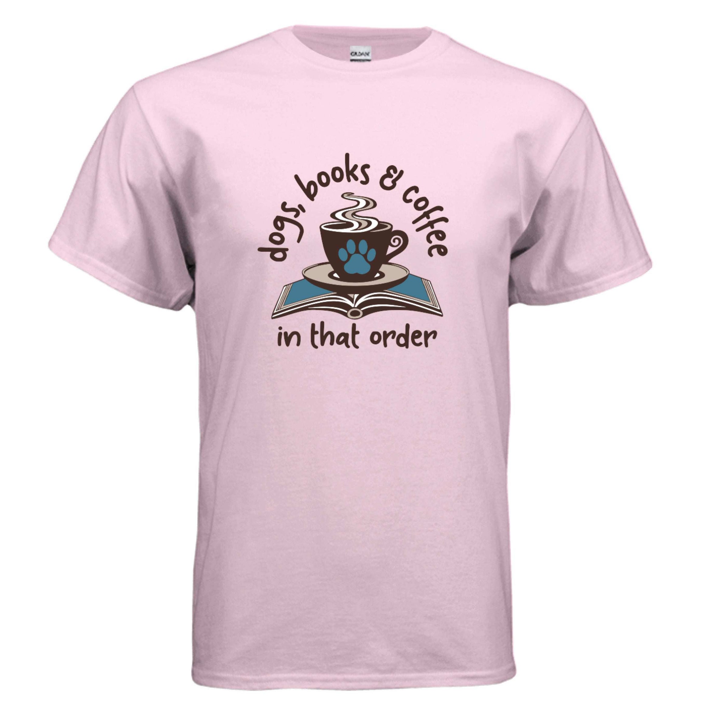 Dogs Books Coffee T-Shirt - Literary Pet Parent Lifestyle