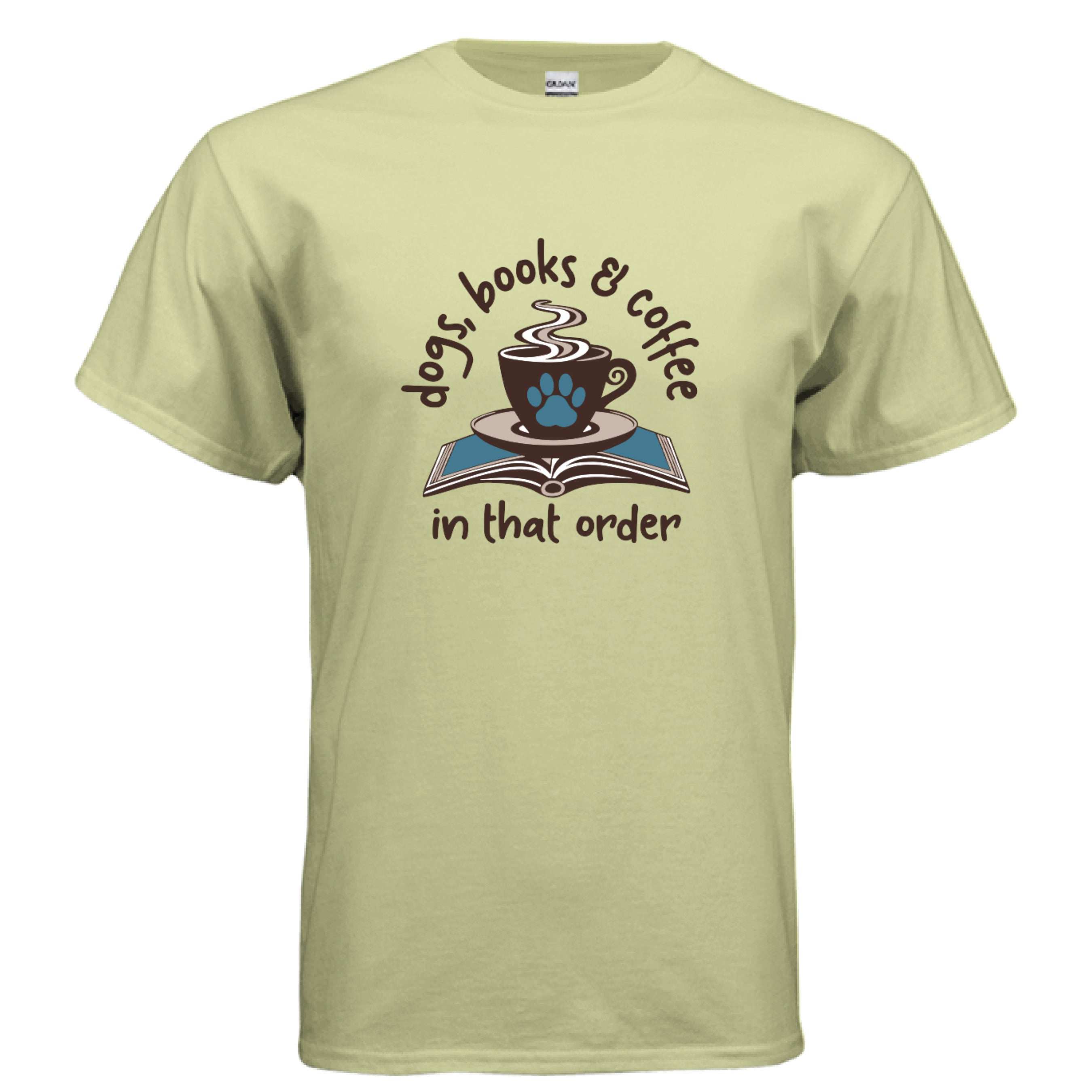 Dogs Books Coffee T-Shirt - Literary Pet Parent Lifestyle