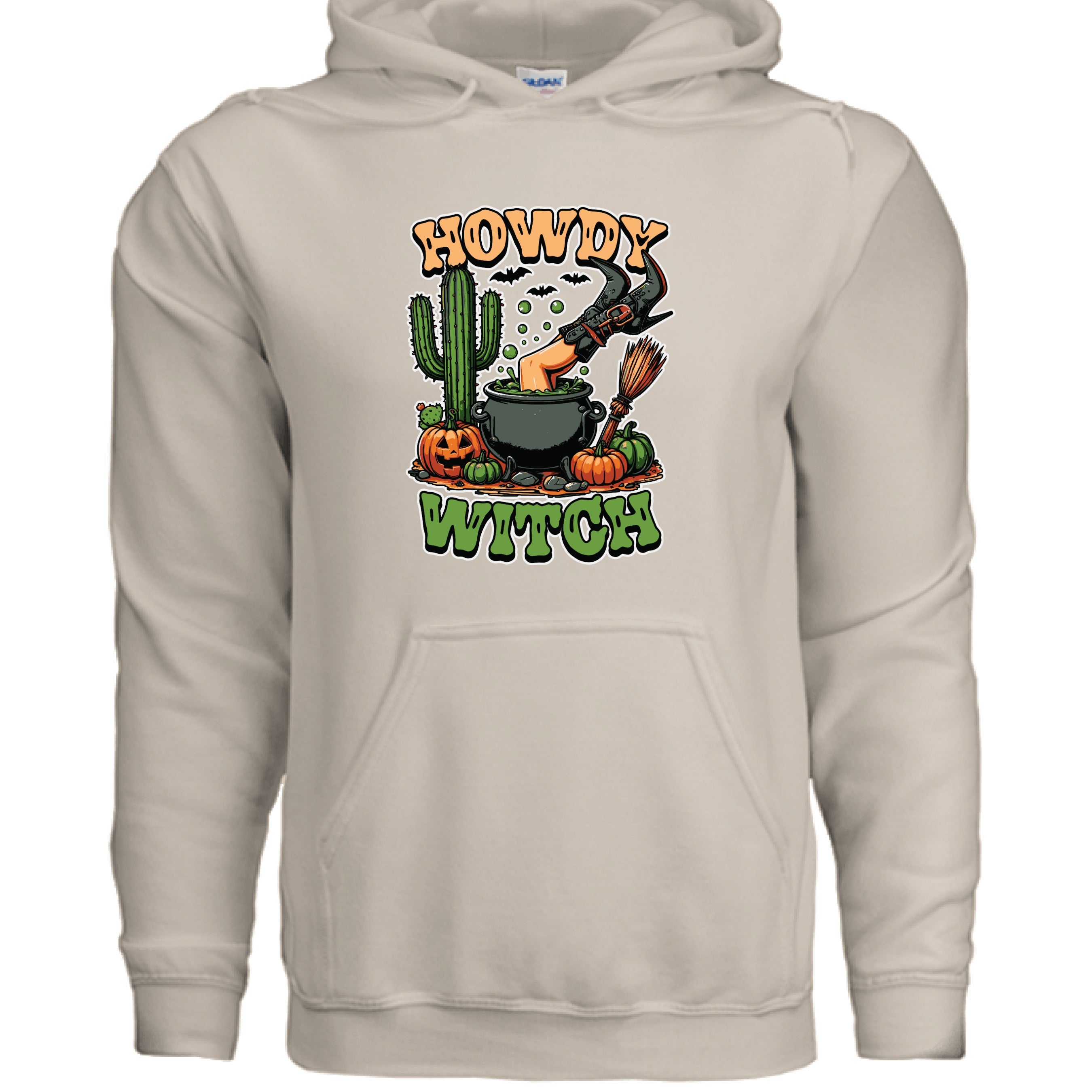 Howdy Upside Down Witch Hoodie Sweatshirt - Halloween Fun