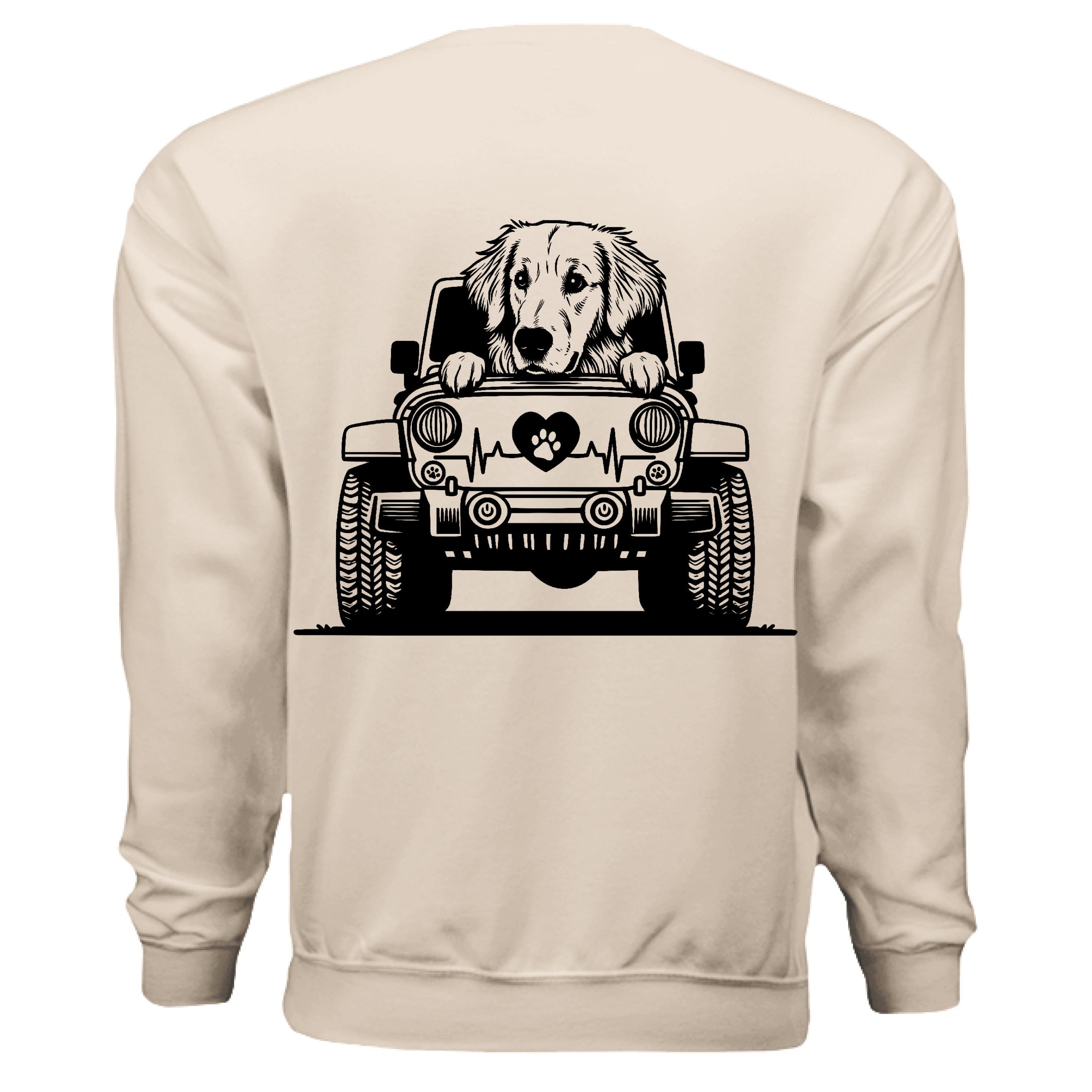 Auttie Jeep Sweatshirt - Golden Retriever Dog Lover Crewneck
