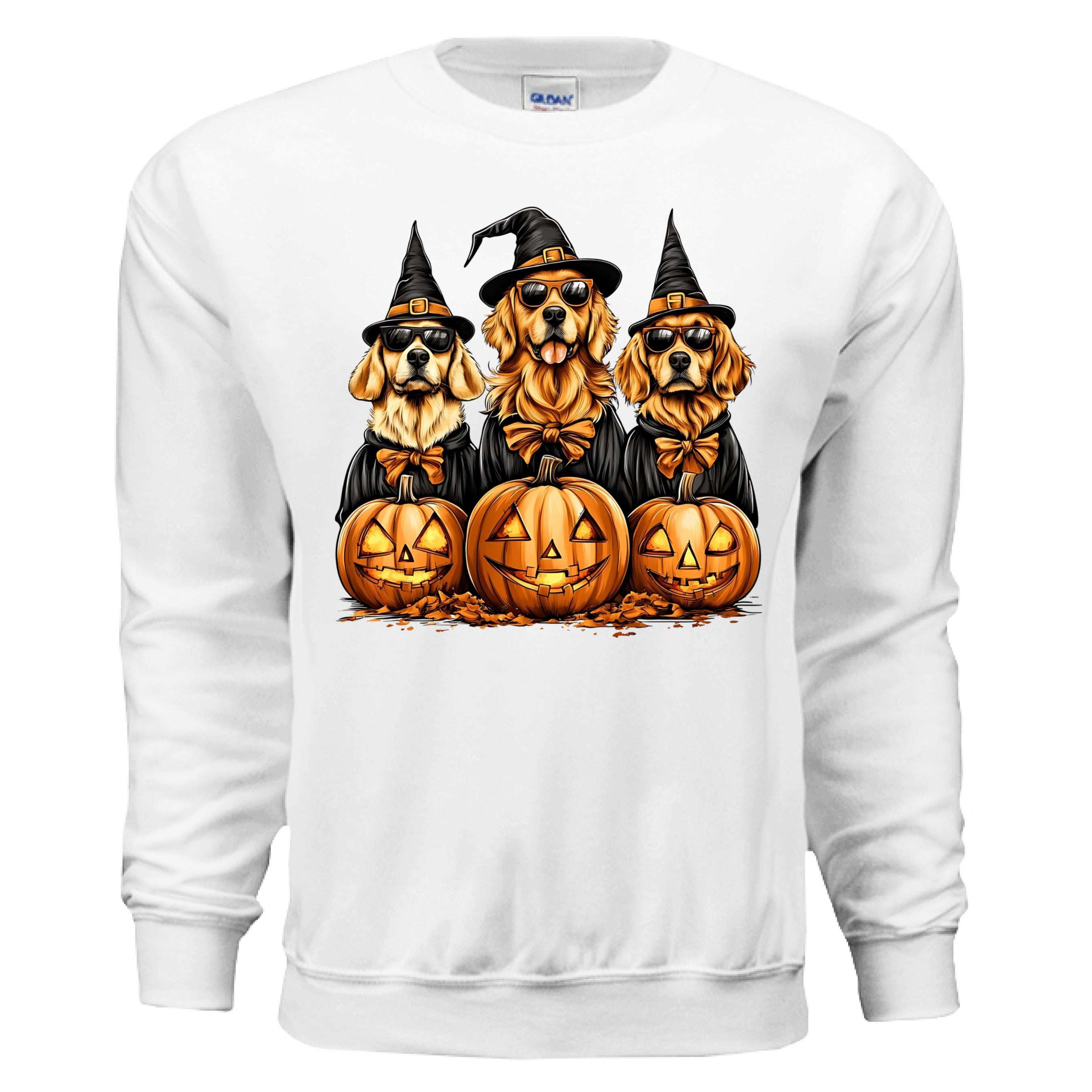 Golden Retriever Halloween Sweatshirt - Witch Dogs