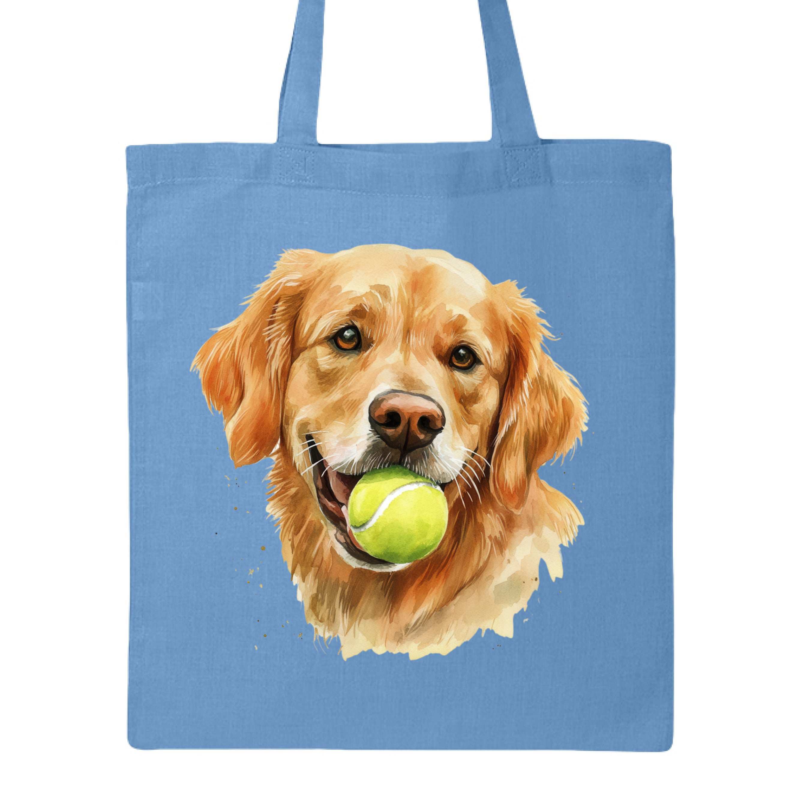 Golden Retriever Tote Bag with Tennis Ball Design