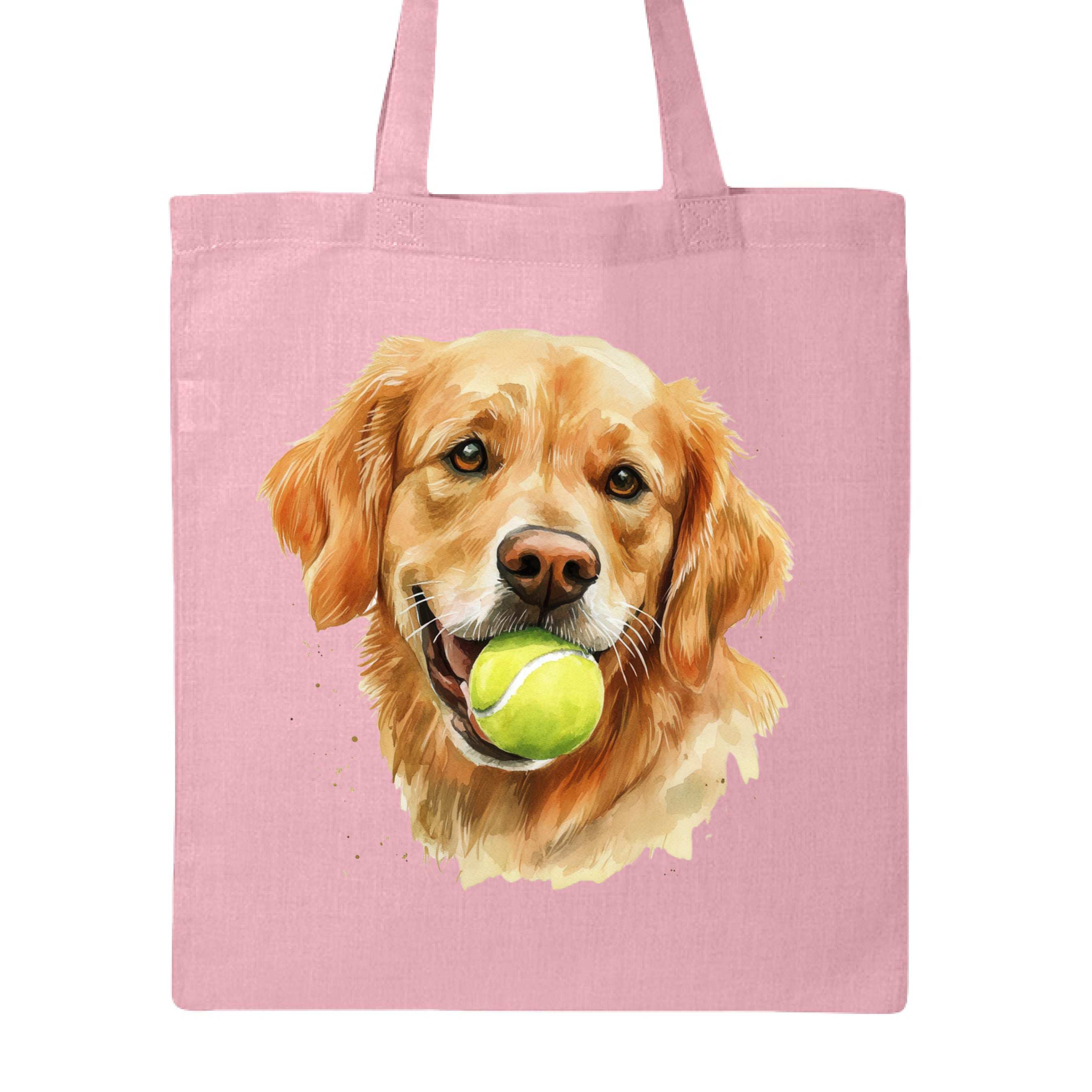 Golden Retriever Tote Bag with Tennis Ball Design