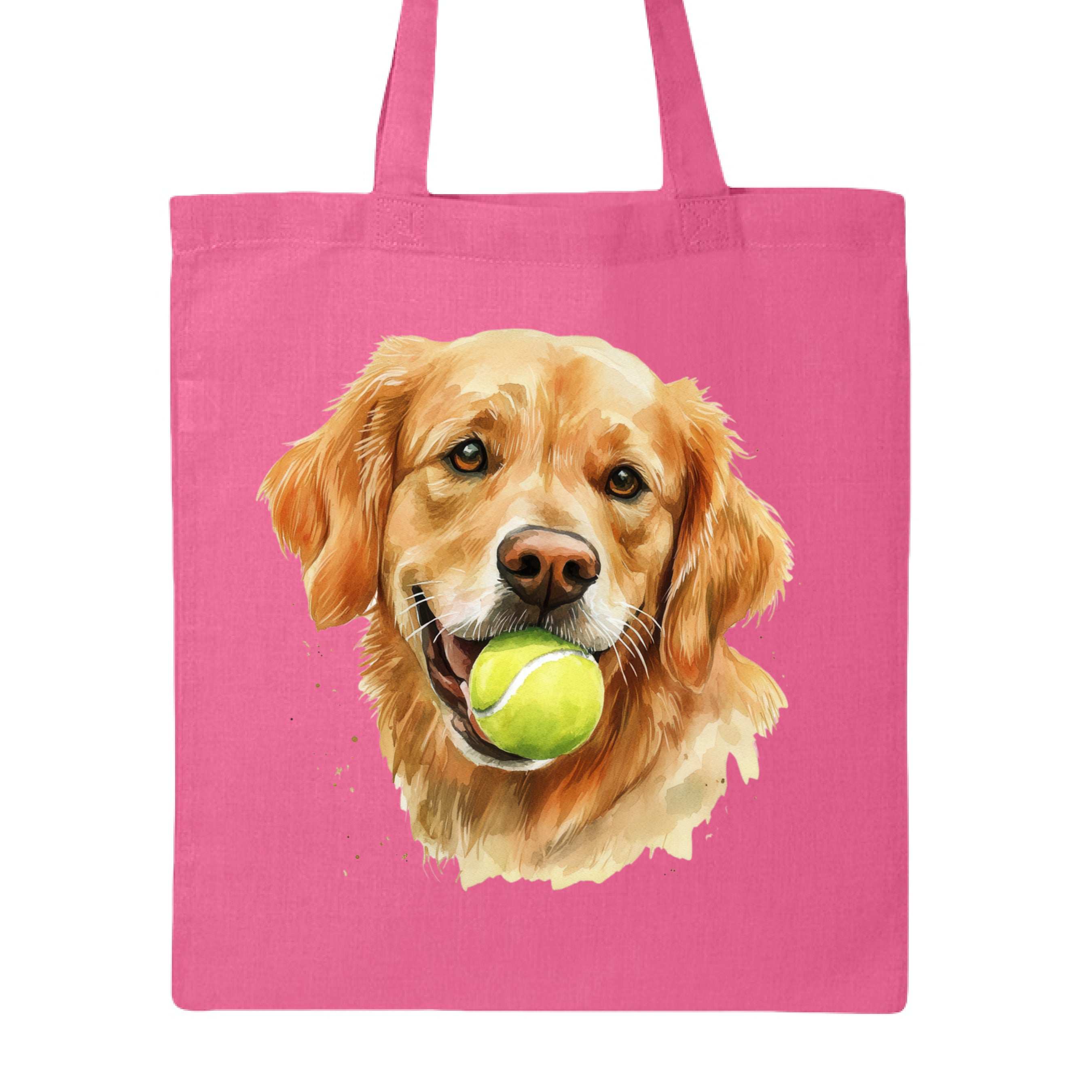Golden Retriever Tote Bag with Tennis Ball Design