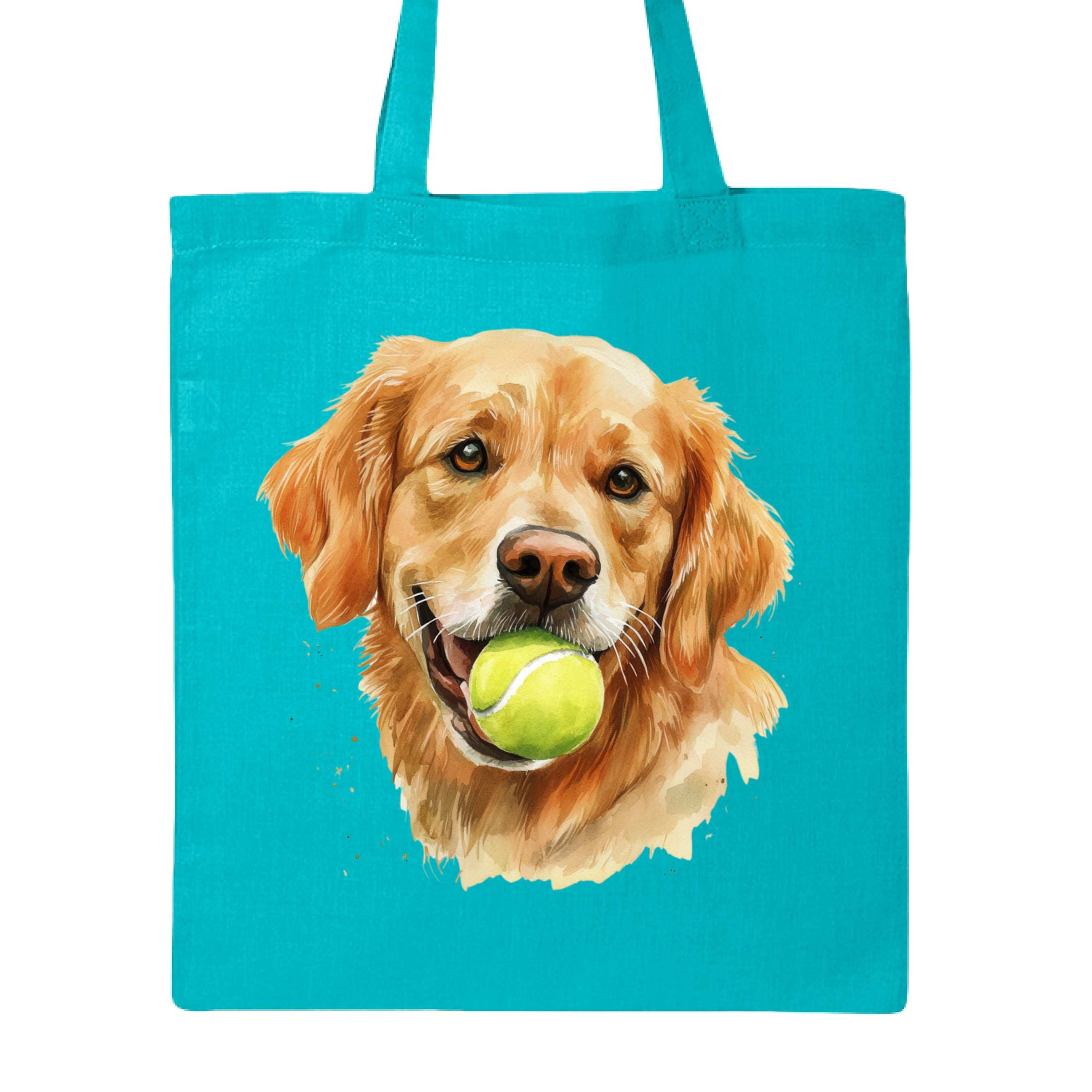 Golden Retriever Tote Bag with Tennis Ball Design
