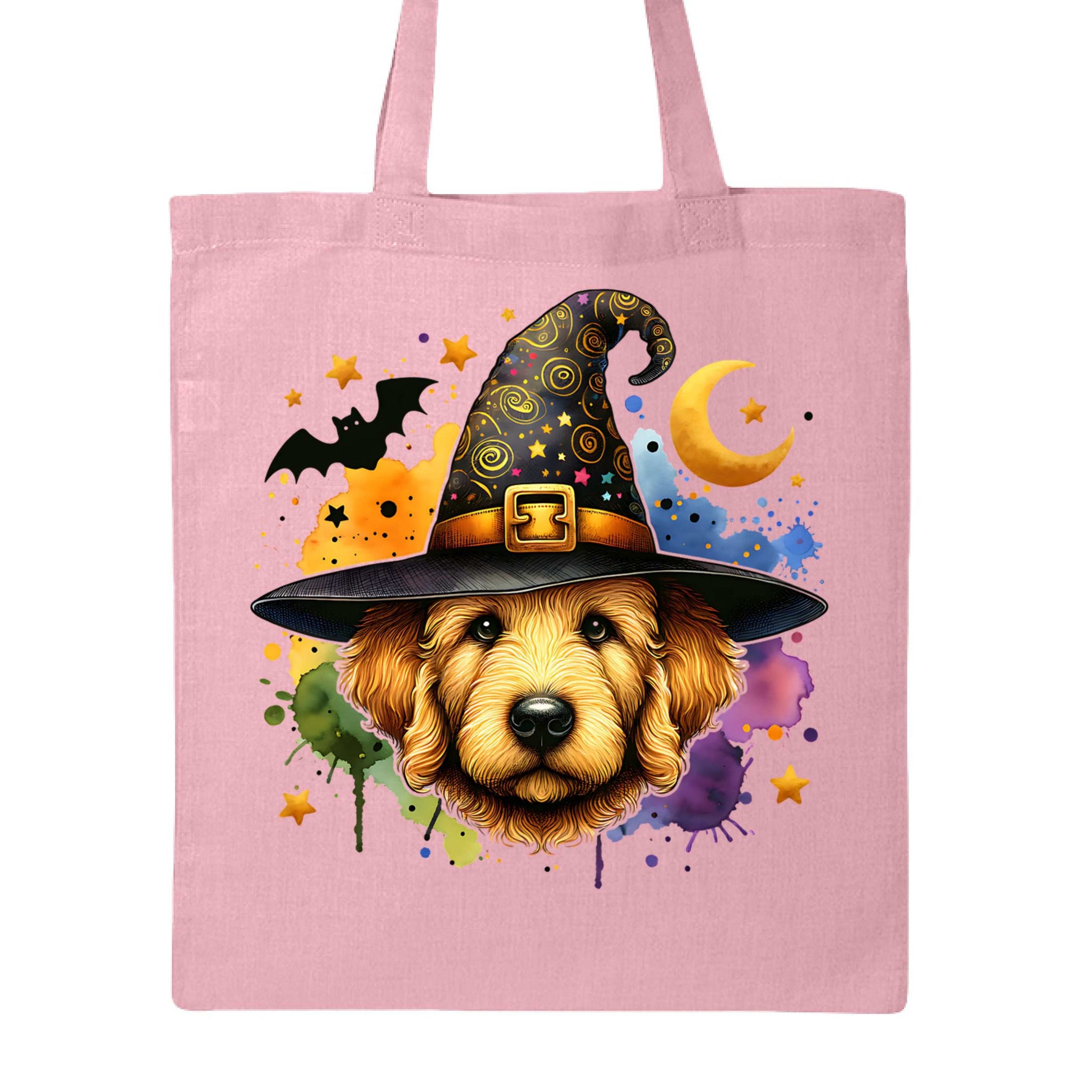 Golden Retriever Witch Tote Bag for Halloween - Dog Canvas
