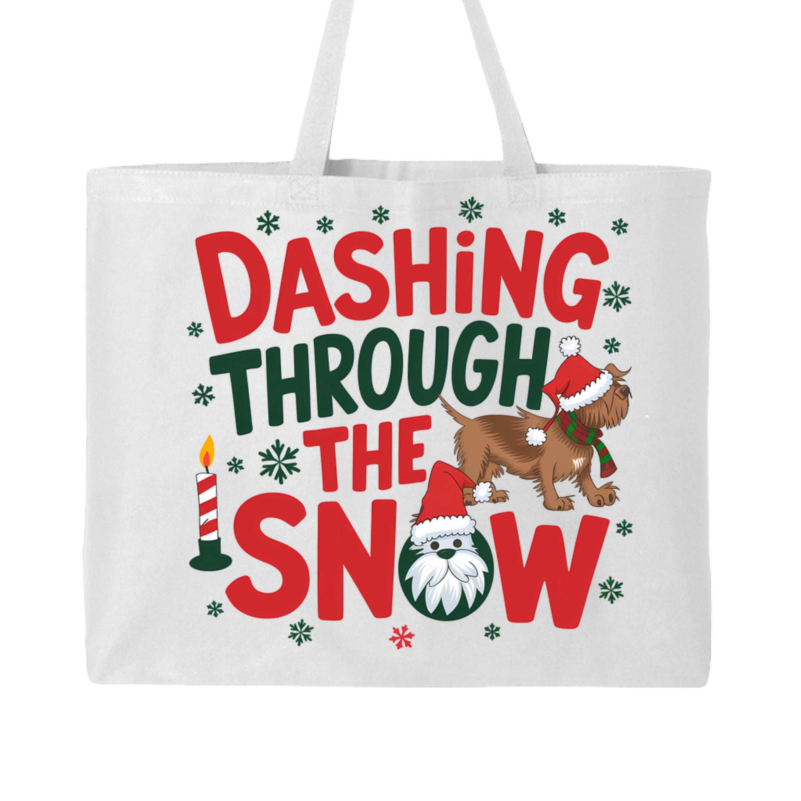 Dashing Through the Snow Holiday Tote for Dog Lovers - Canvas