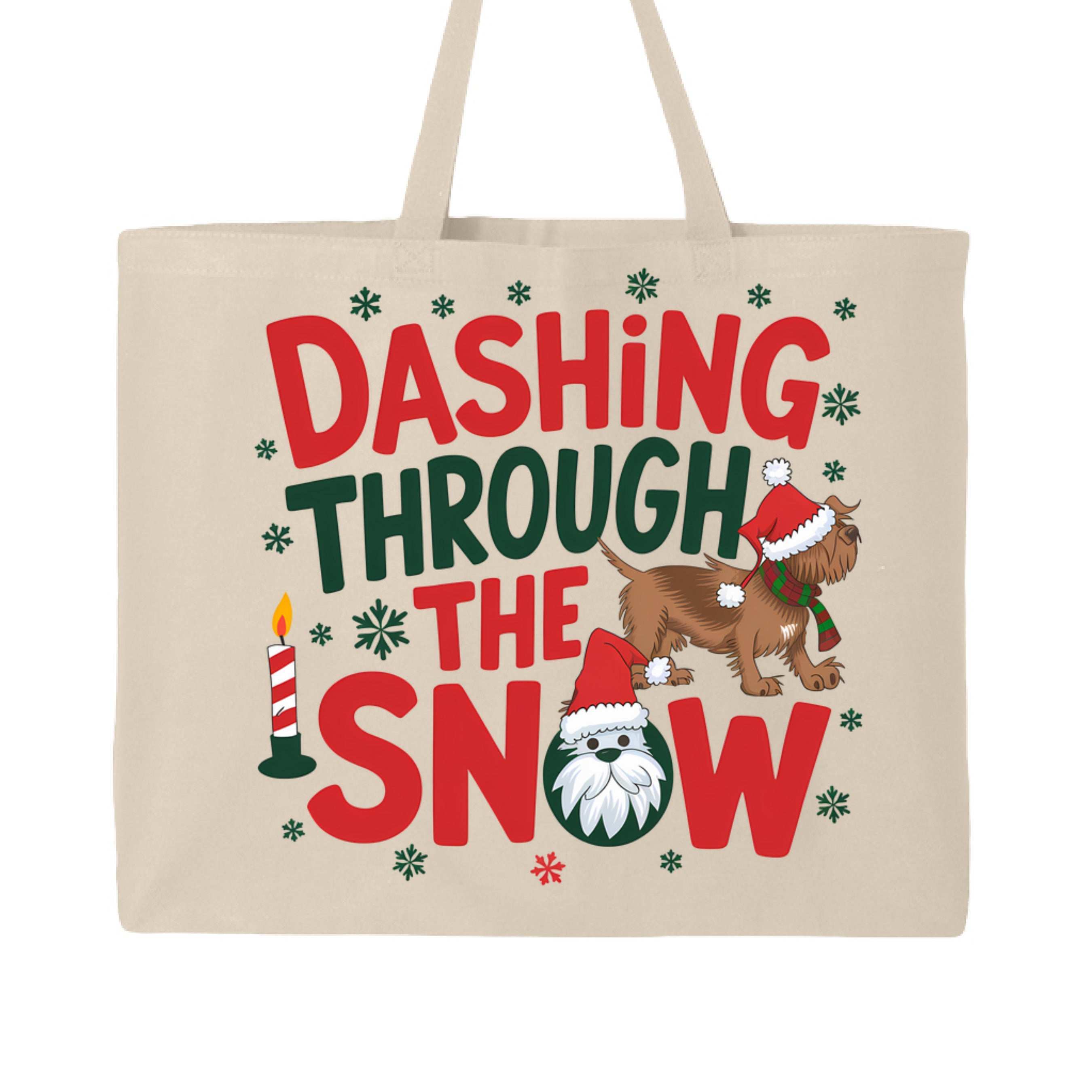 Dashing Through the Snow Holiday Tote for Dog Lovers - Canvas