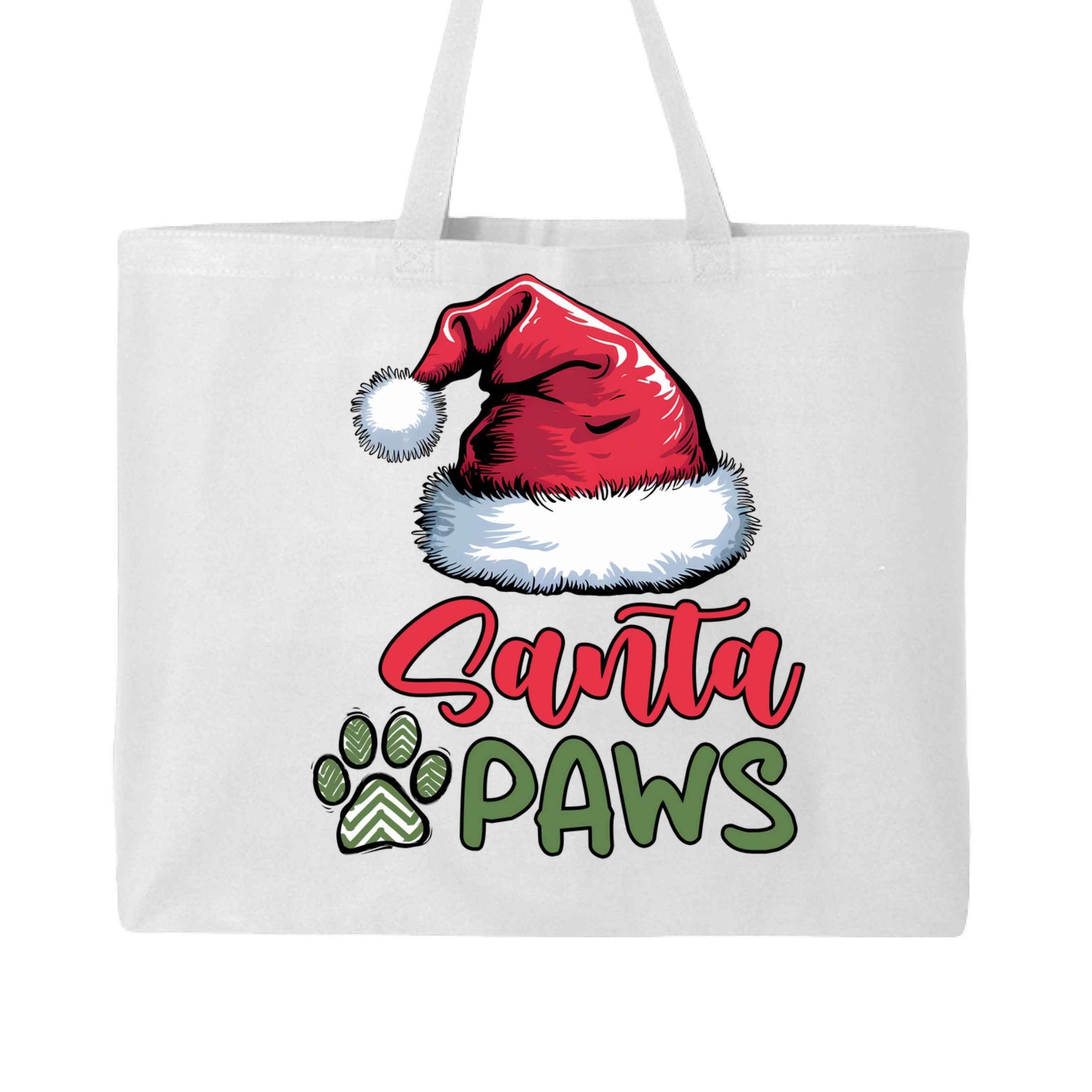 Santa Paws Holiday Tote with Santa Hat for Dog Lovers