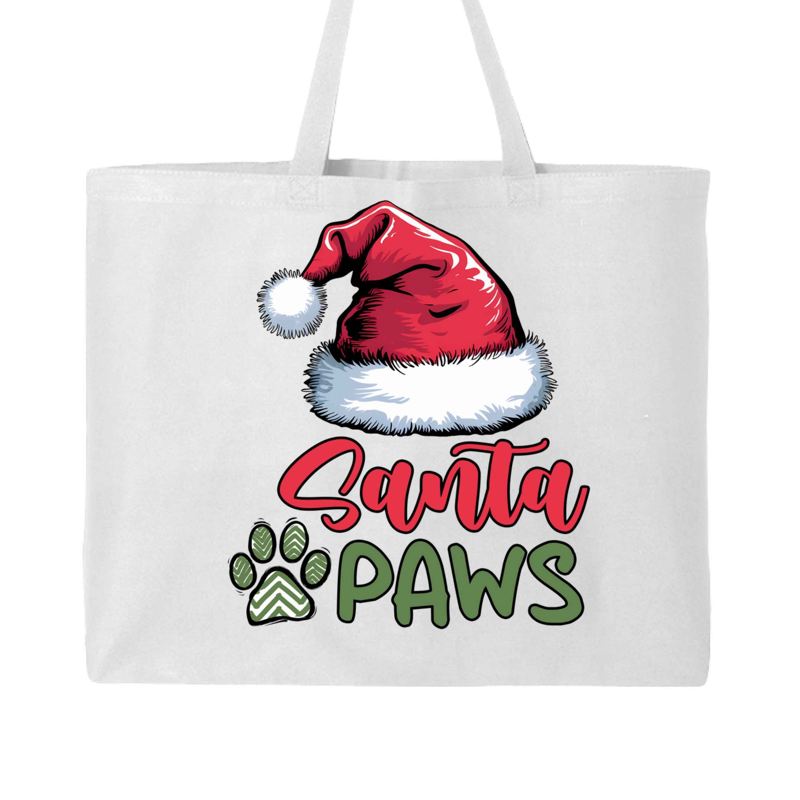 Santa Paws Holiday Tote with Santa Hat for Dog Lovers