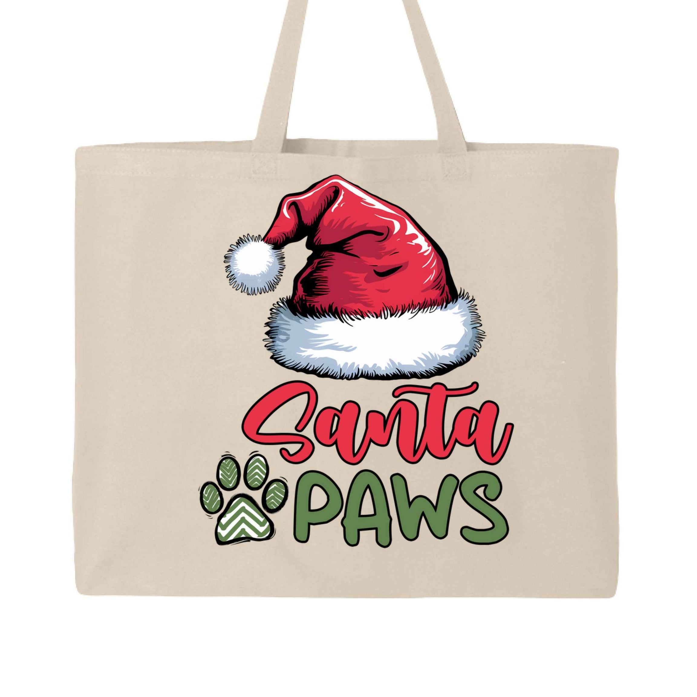 Santa Paws Holiday Tote with Santa Hat for Dog Lovers