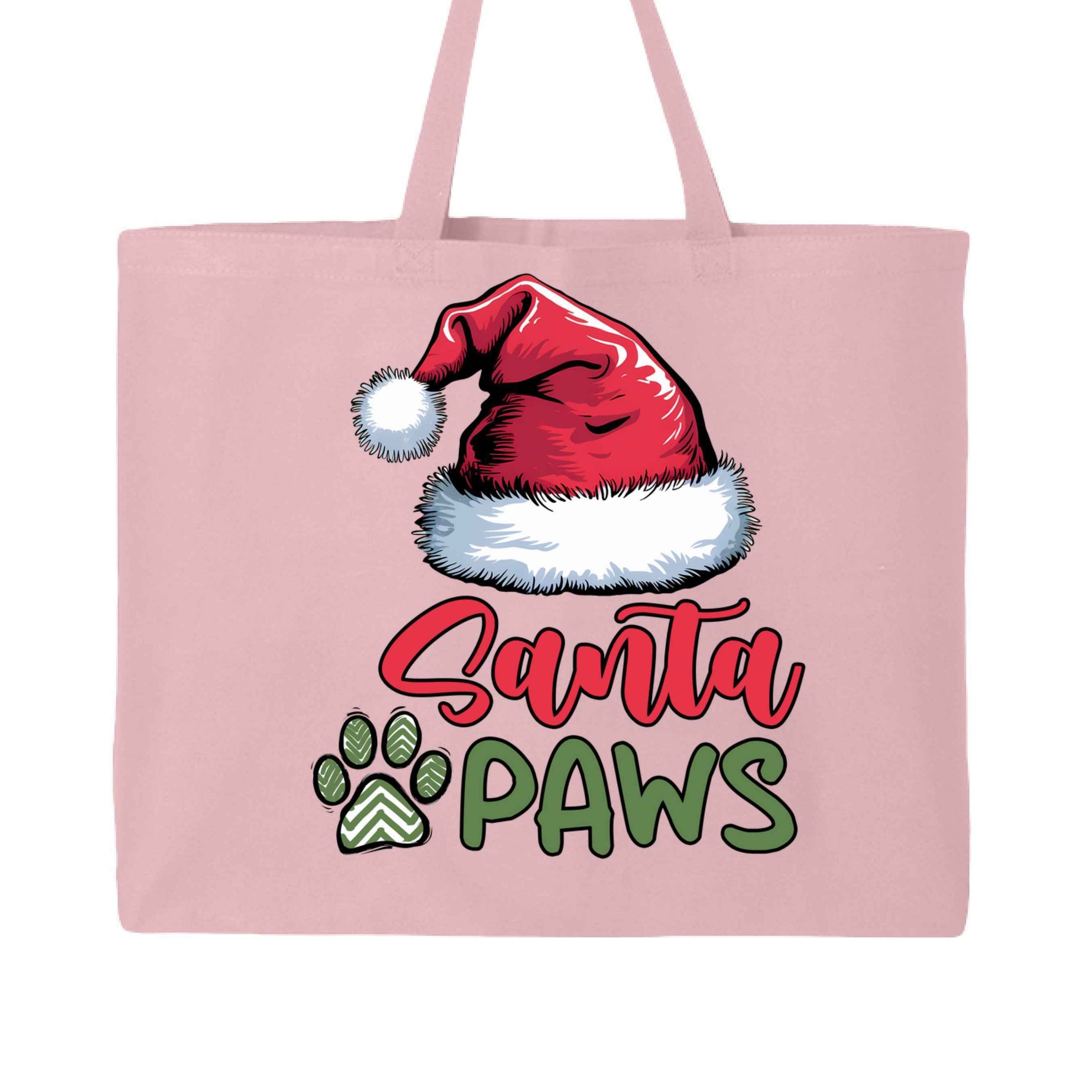 Santa Paws Holiday Tote with Santa Hat for Dog Lovers
