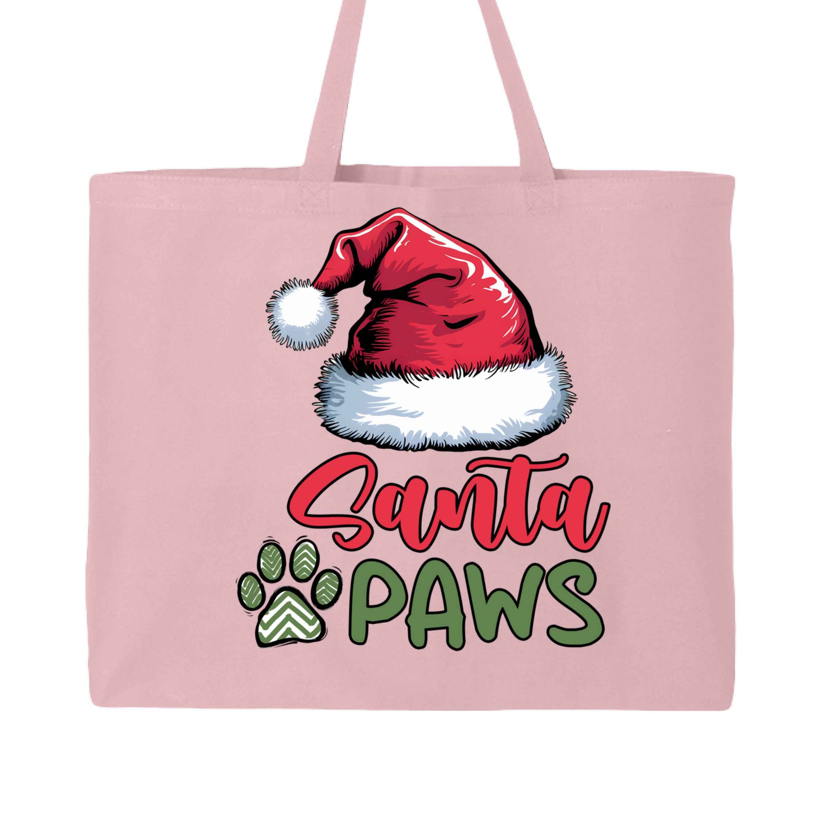 Santa Paws Holiday Tote with Santa Hat for Dog Lovers