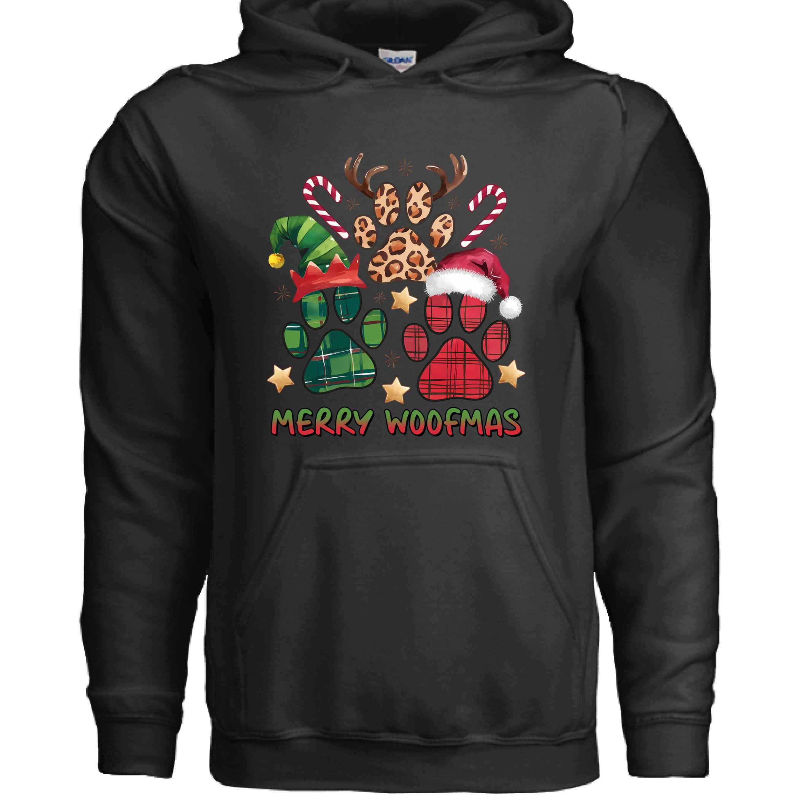 Merry Woofmas Holiday Hoodie with Reindeer Antlers for Dogs