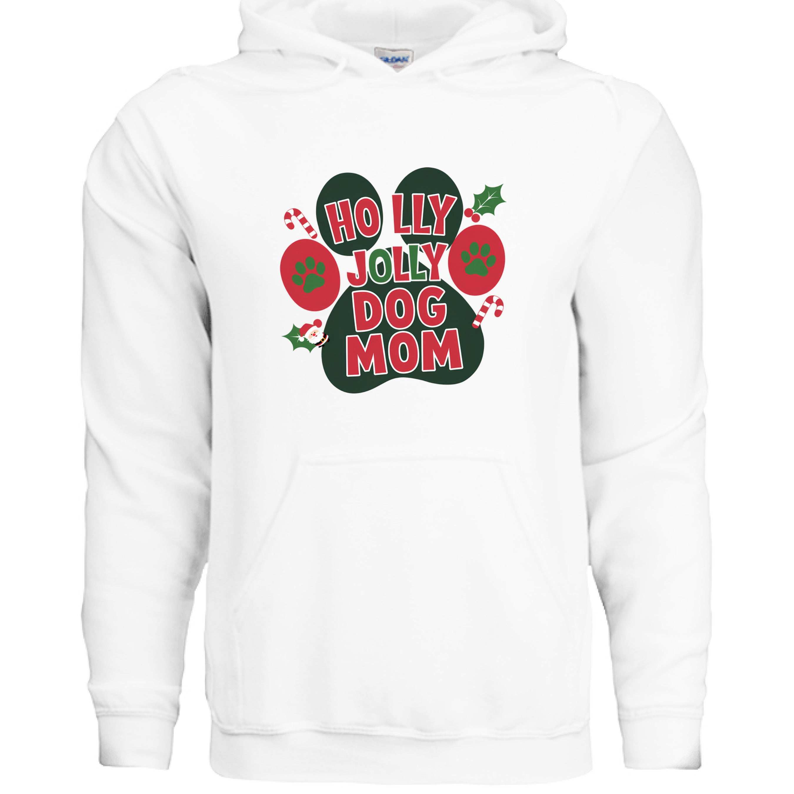 Holly Dog Mom Hoodie - Festive Christmas Pet Lover Gift