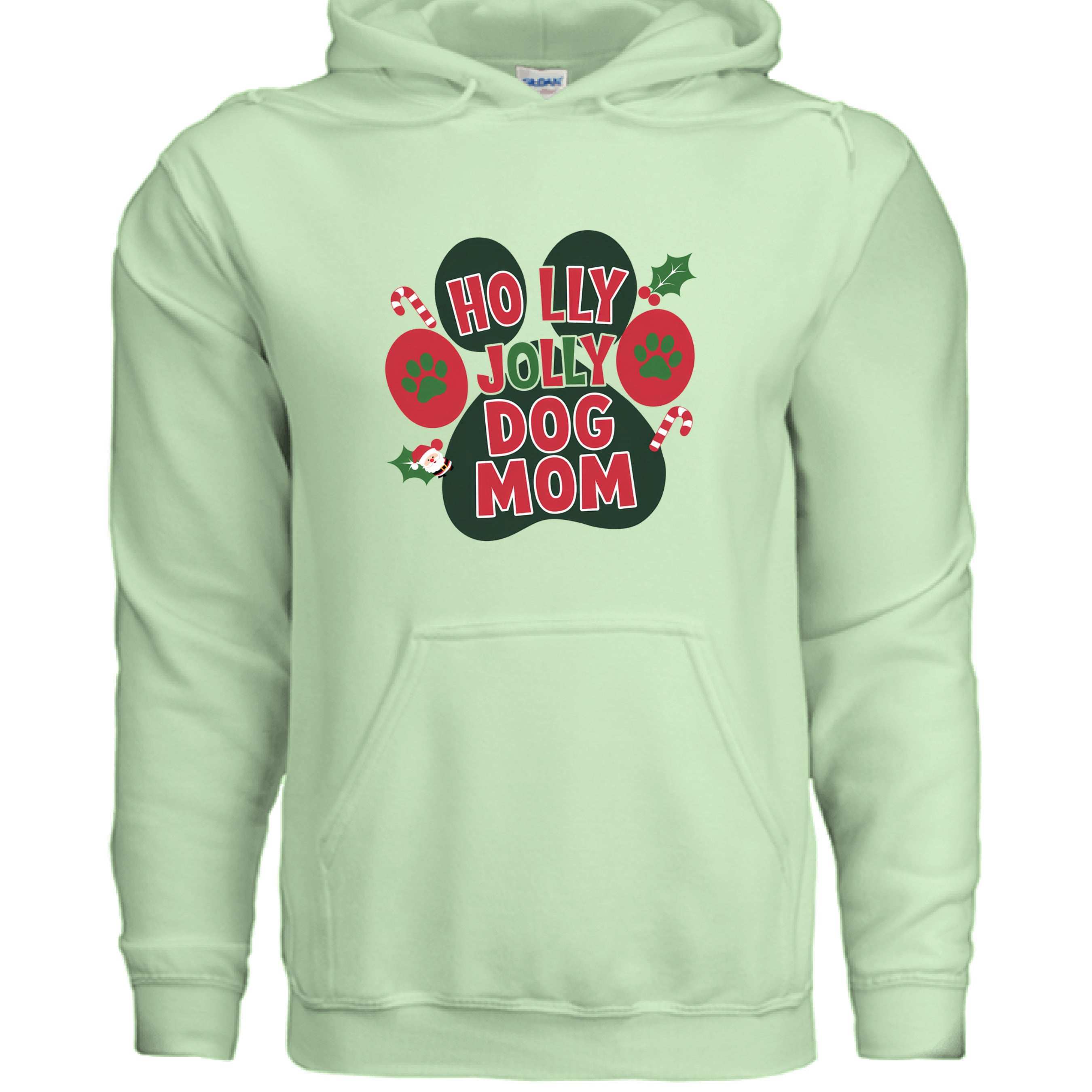 Holly Dog Mom Hoodie - Festive Christmas Pet Lover Gift