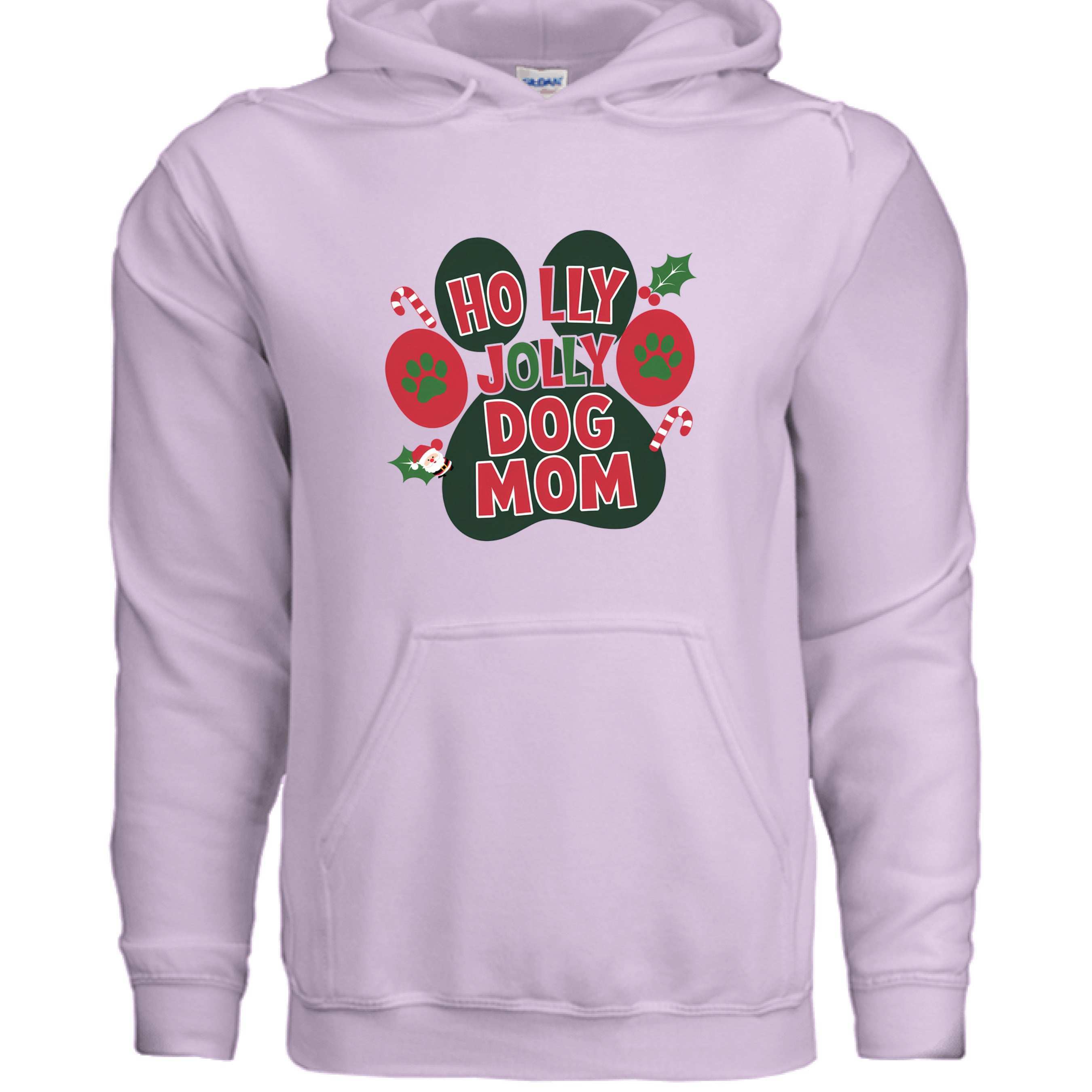 Holly Dog Mom Hoodie - Festive Christmas Pet Lover Gift