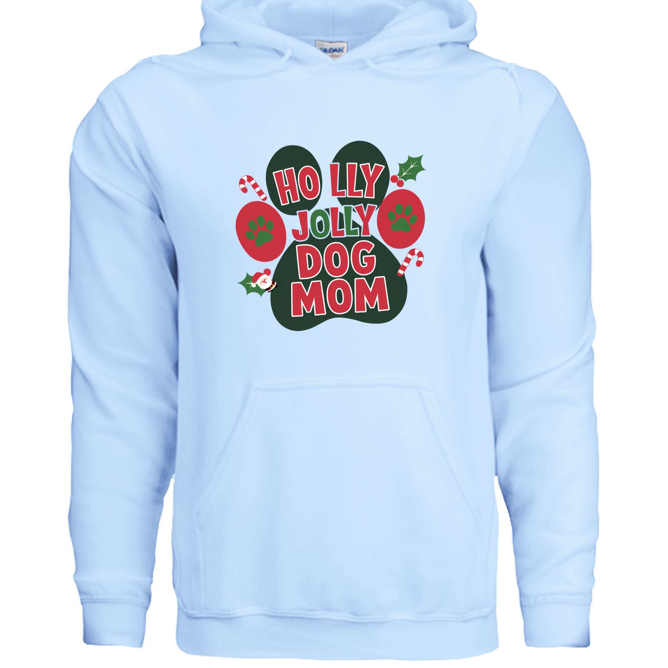 Holly Dog Mom Hoodie - Festive Christmas Pet Lover Gift
