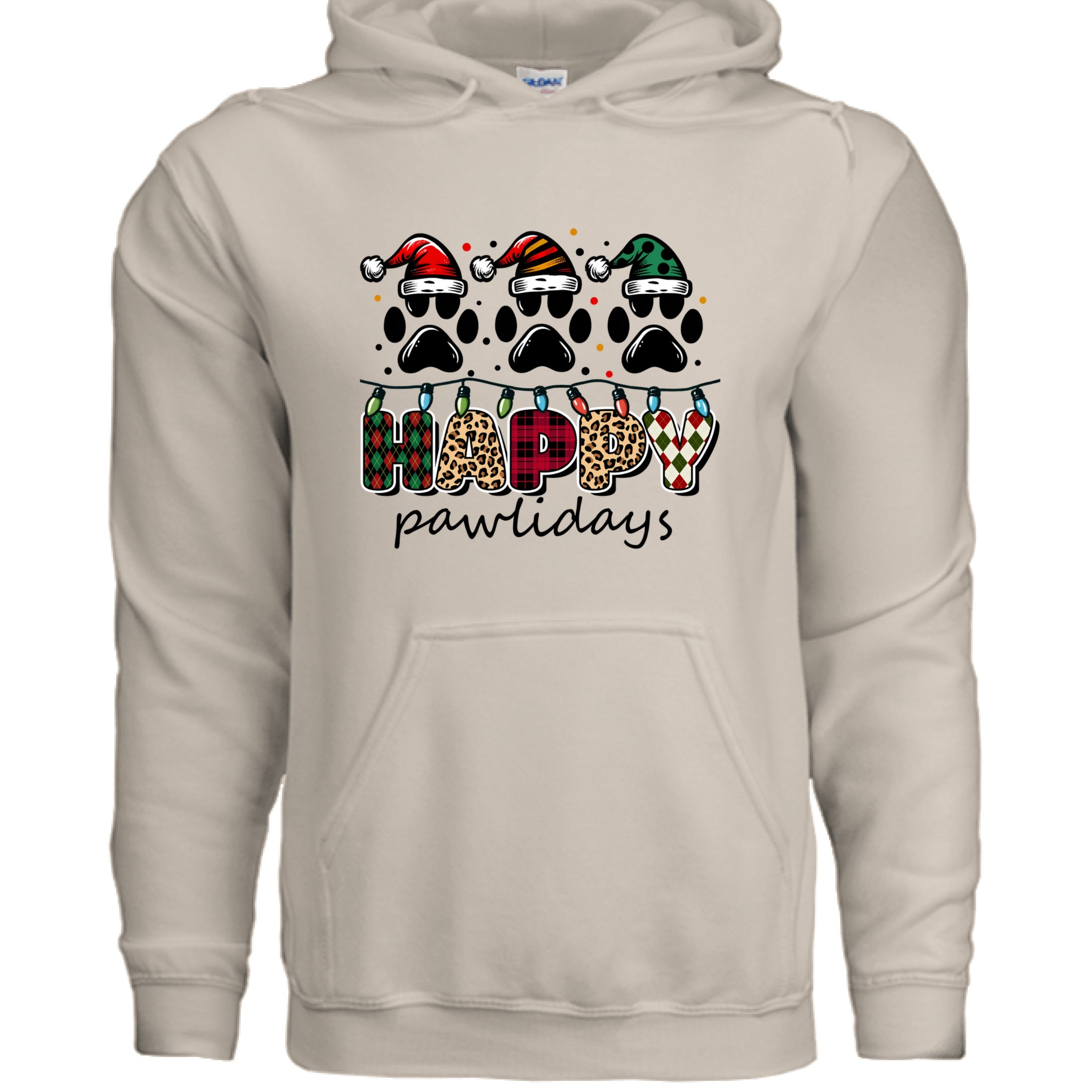 Happy Pawlidays Hoodie - Festive Christmas Pet Lover Gift