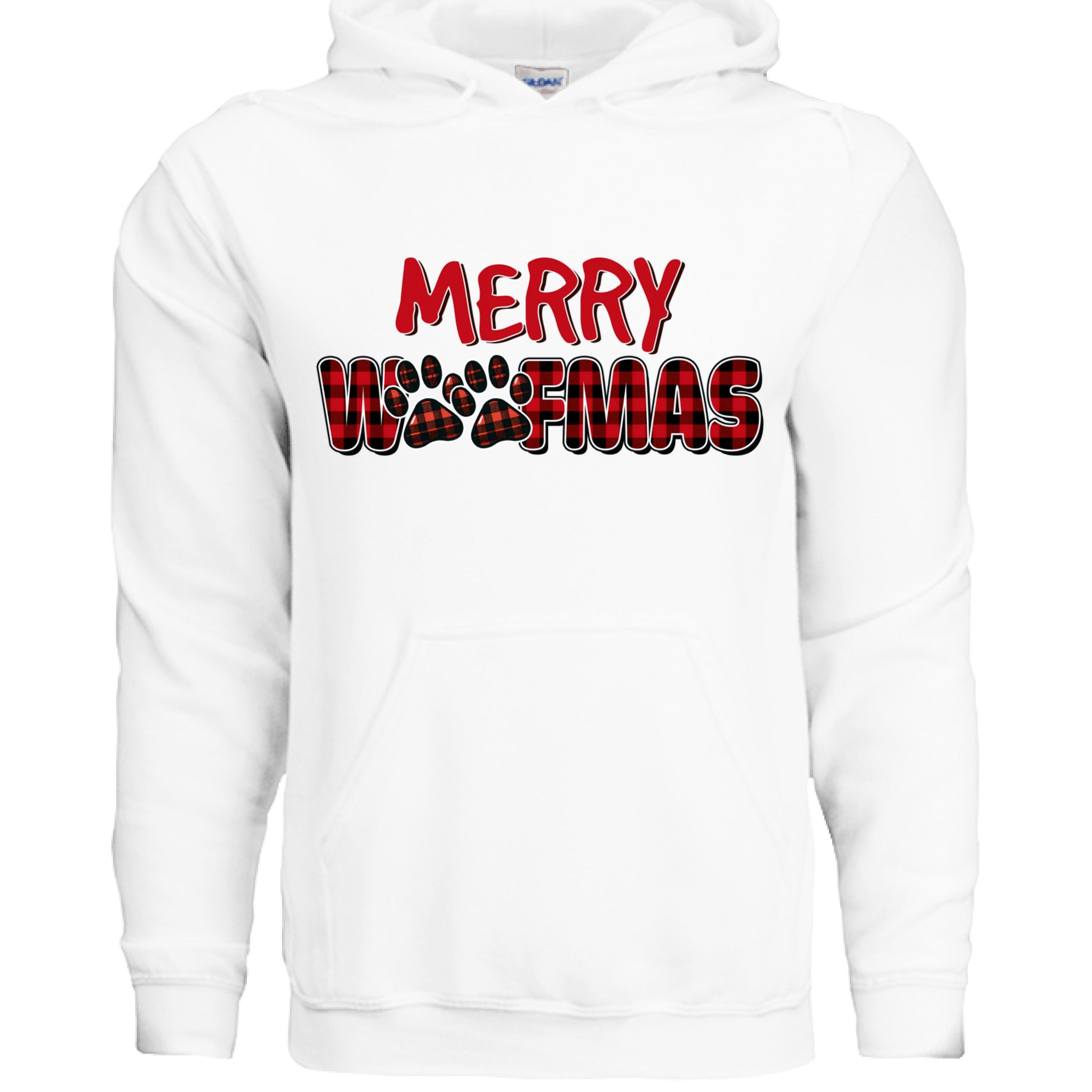 Plaid Woofmas Hoodie - Festive Christmas Dog Lover Gift