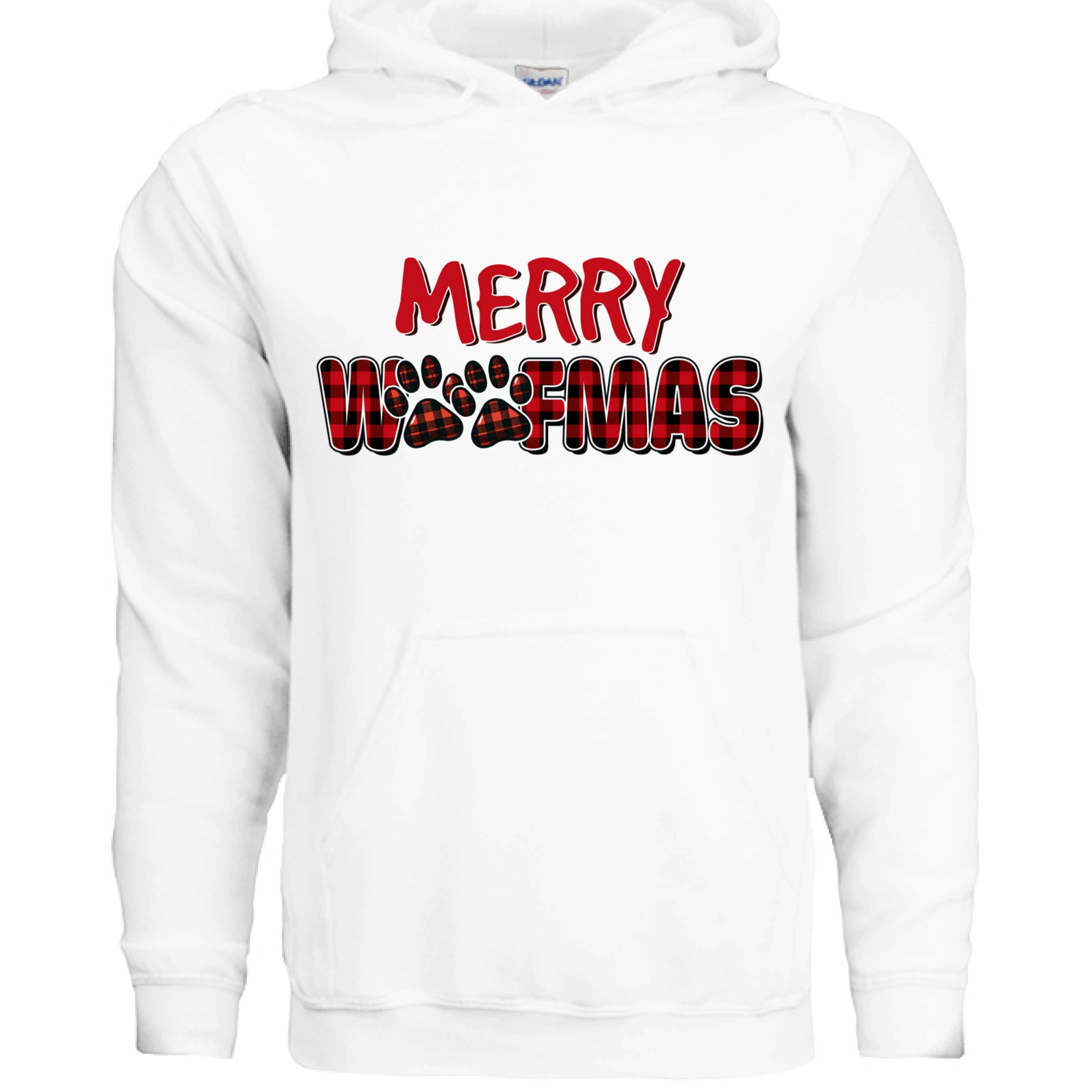 Plaid Woofmas Hoodie - Festive Christmas Dog Lover Gift