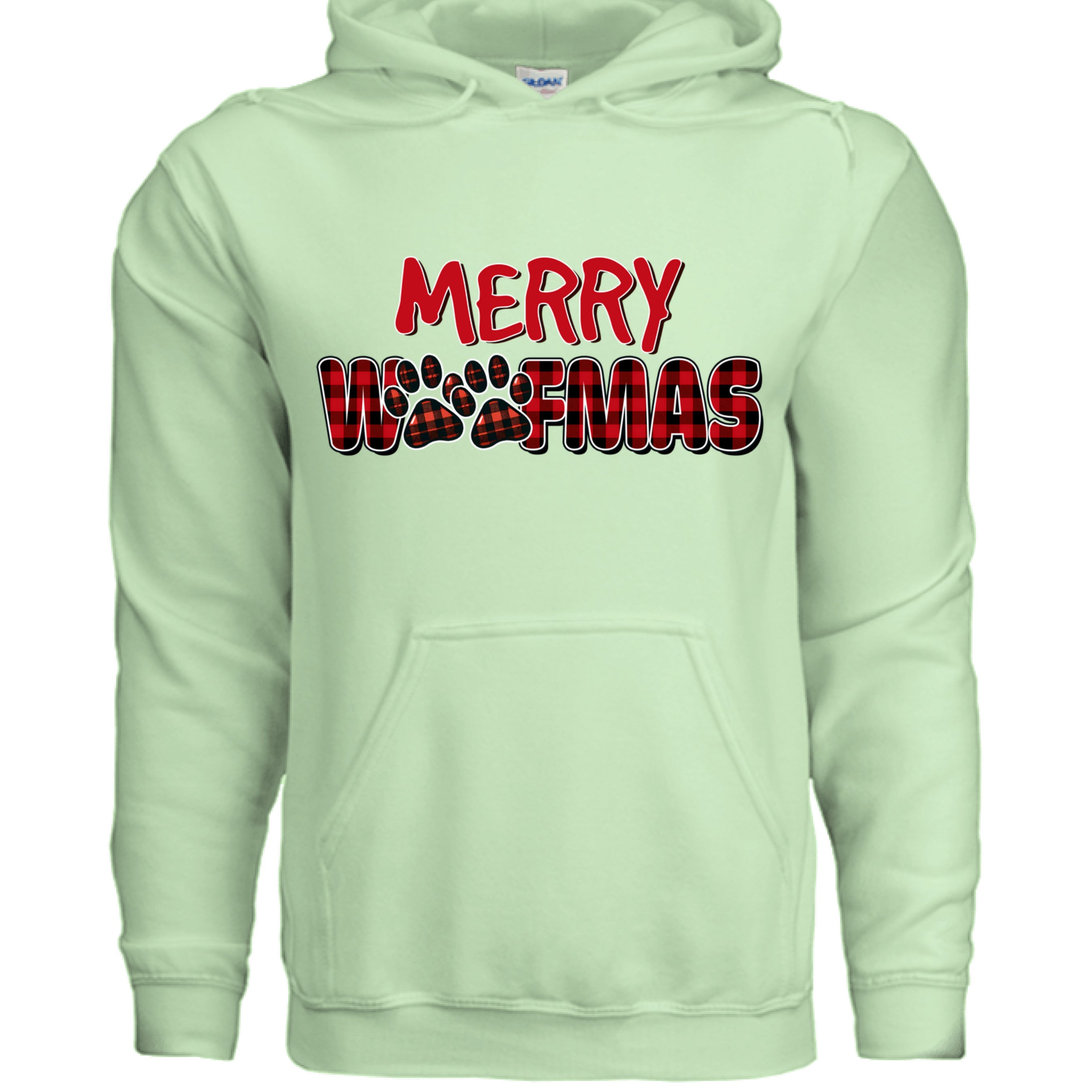 Plaid Woofmas Hoodie - Festive Christmas Dog Lover Gift