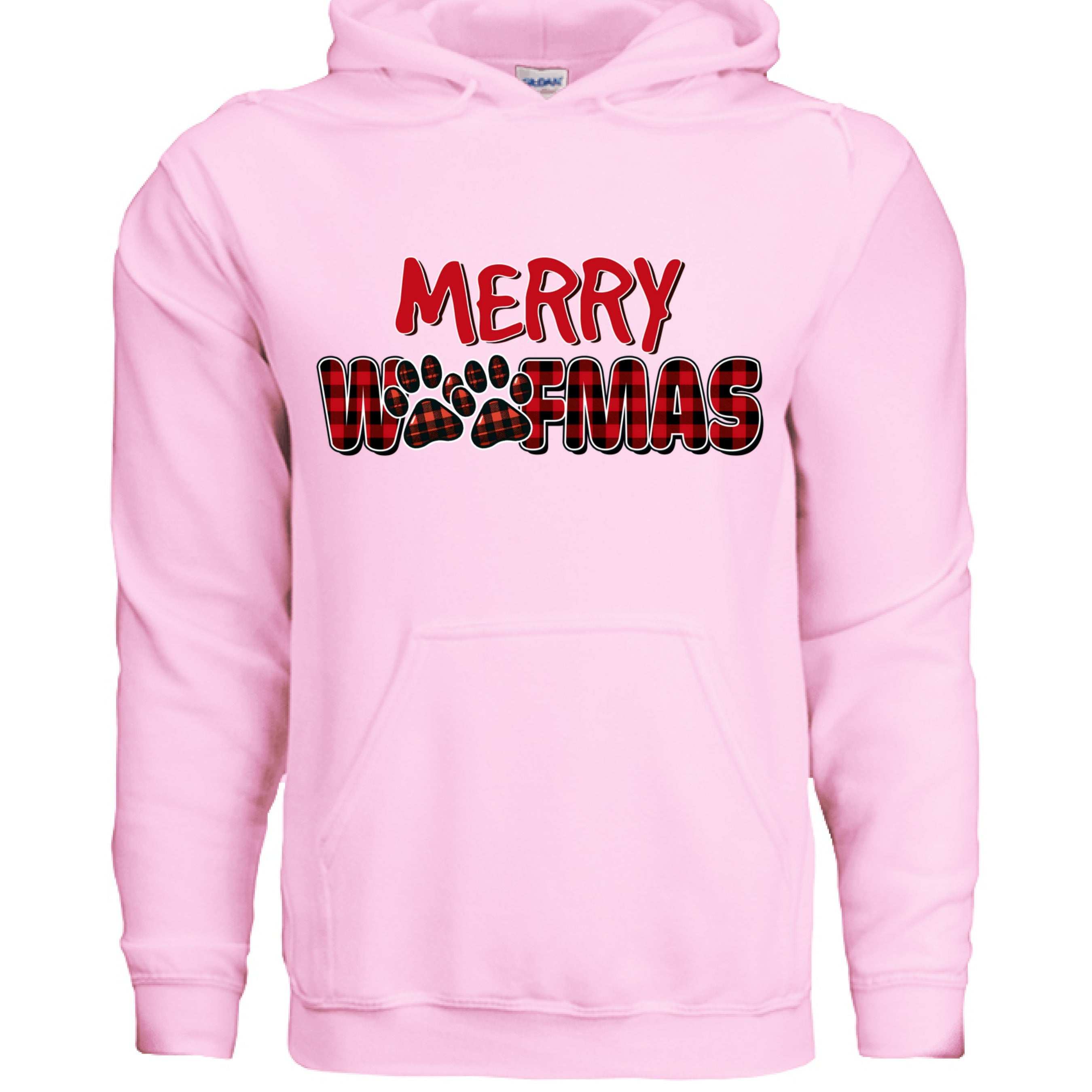 Plaid Woofmas Hoodie - Festive Christmas Dog Lover Gift